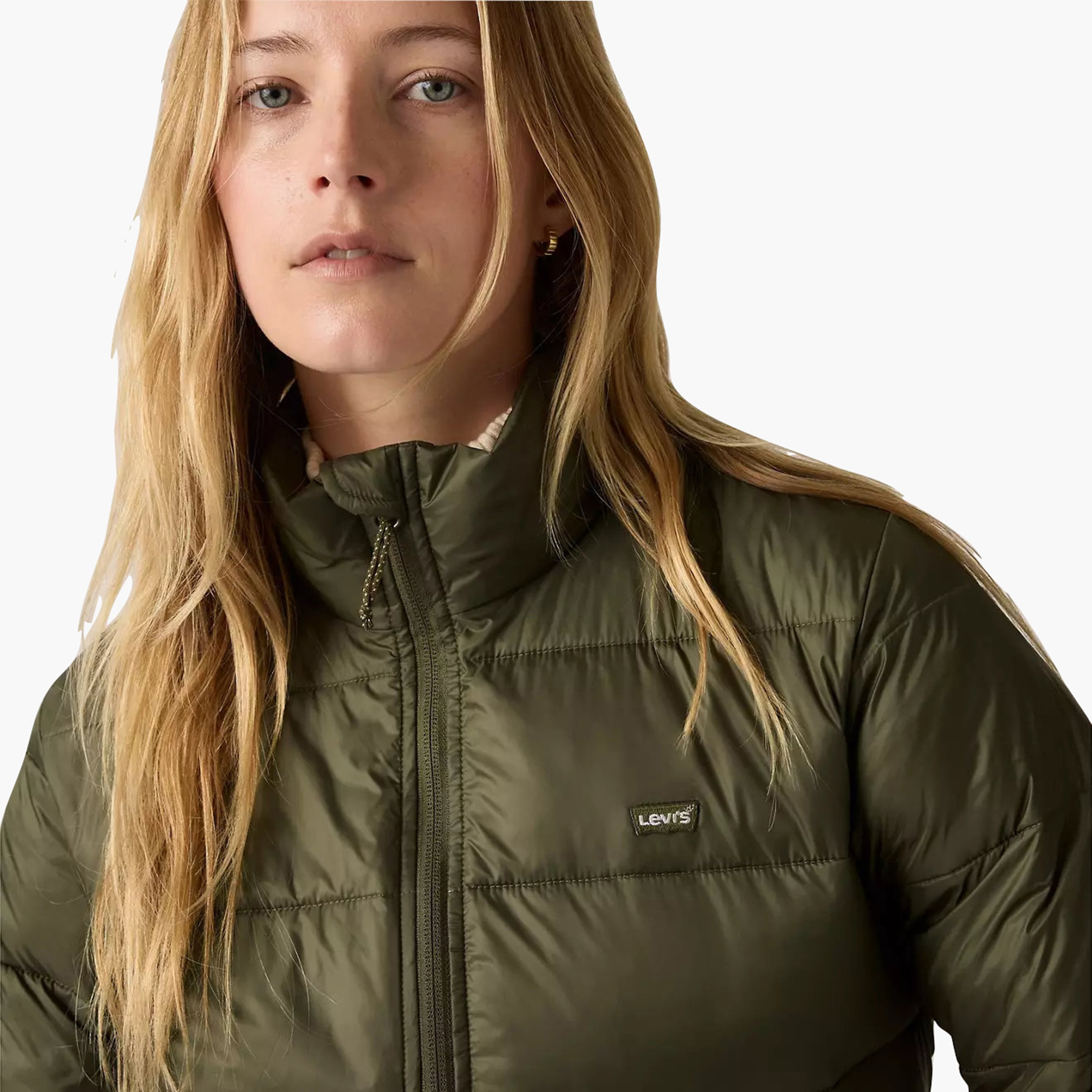 Levi's Plain High Neck Long Sleeves Women's Puffer Jacket-women-winterwear-coatsandjackets-jackets-image-7