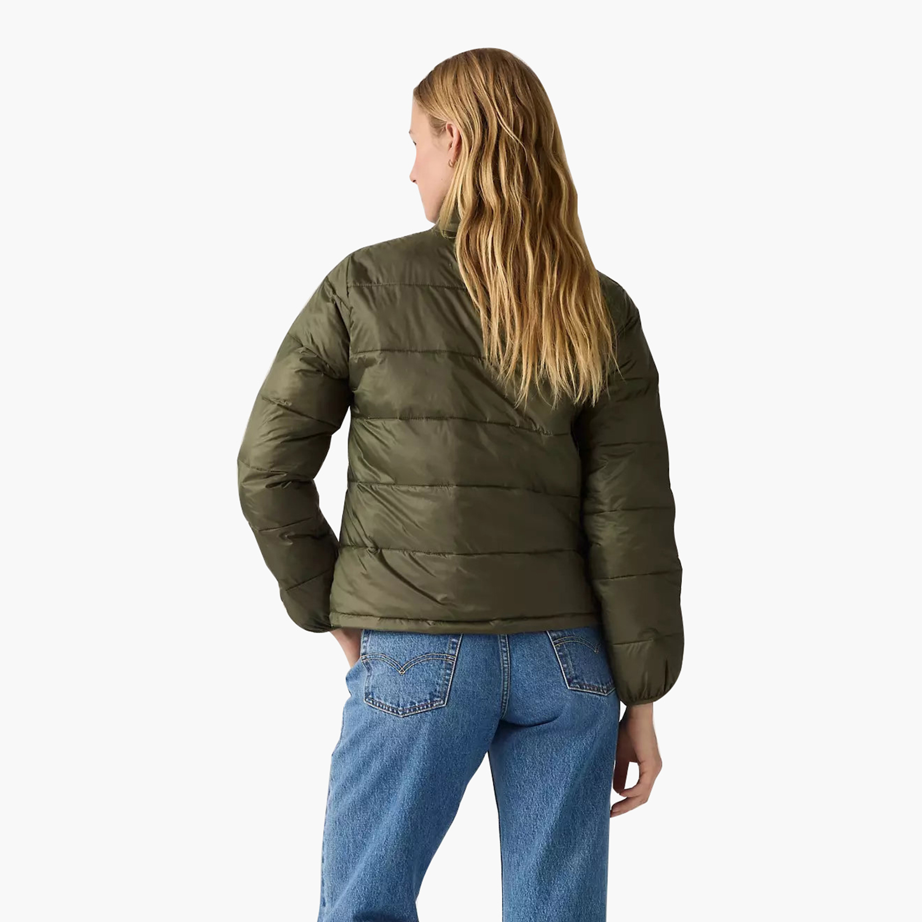 Levi's Plain High Neck Long Sleeves Women's Puffer Jacket-women-winterwear-coatsandjackets-jackets-image-8
