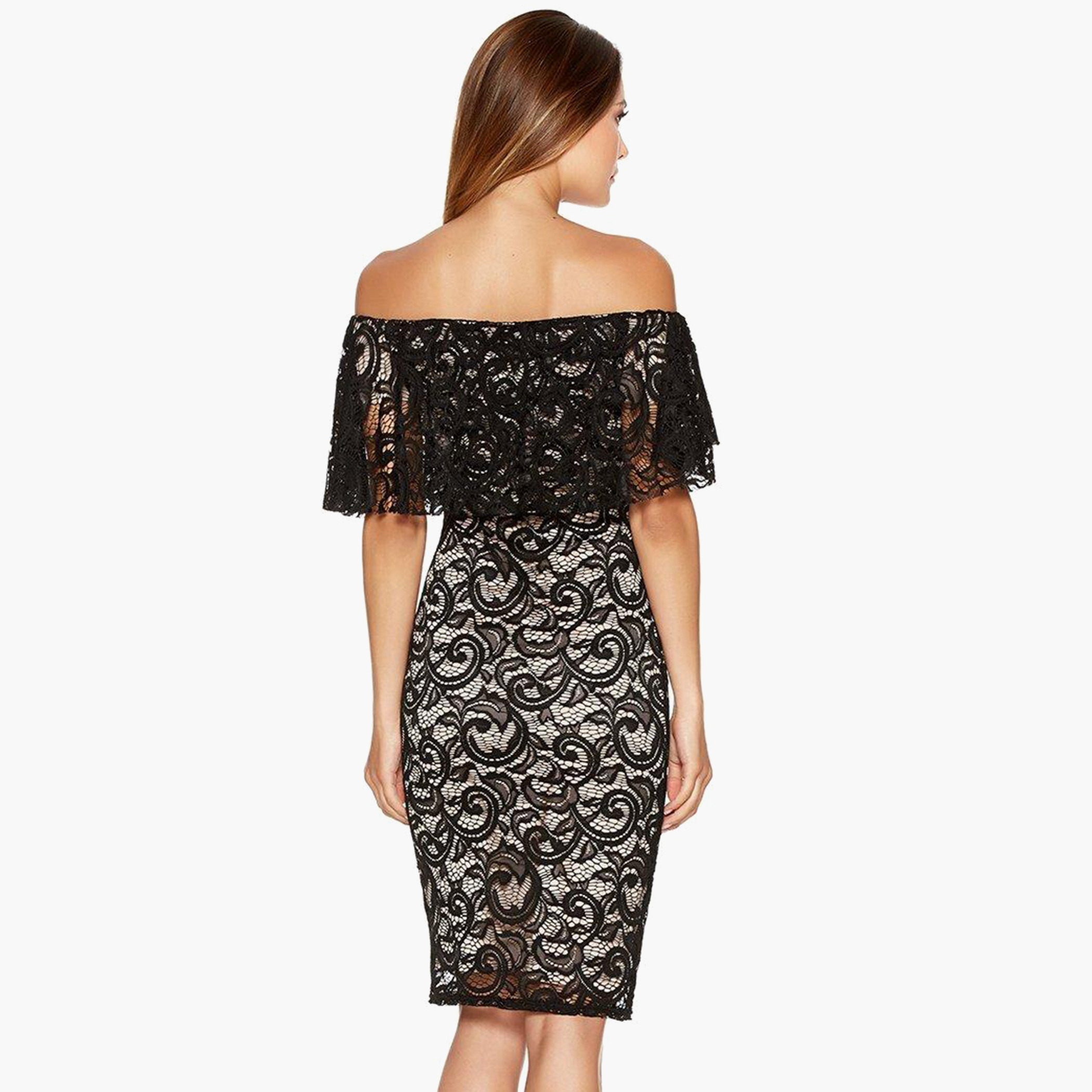 كويز أسود متوسط الطول فستان-women-clothing-dresses-image-3