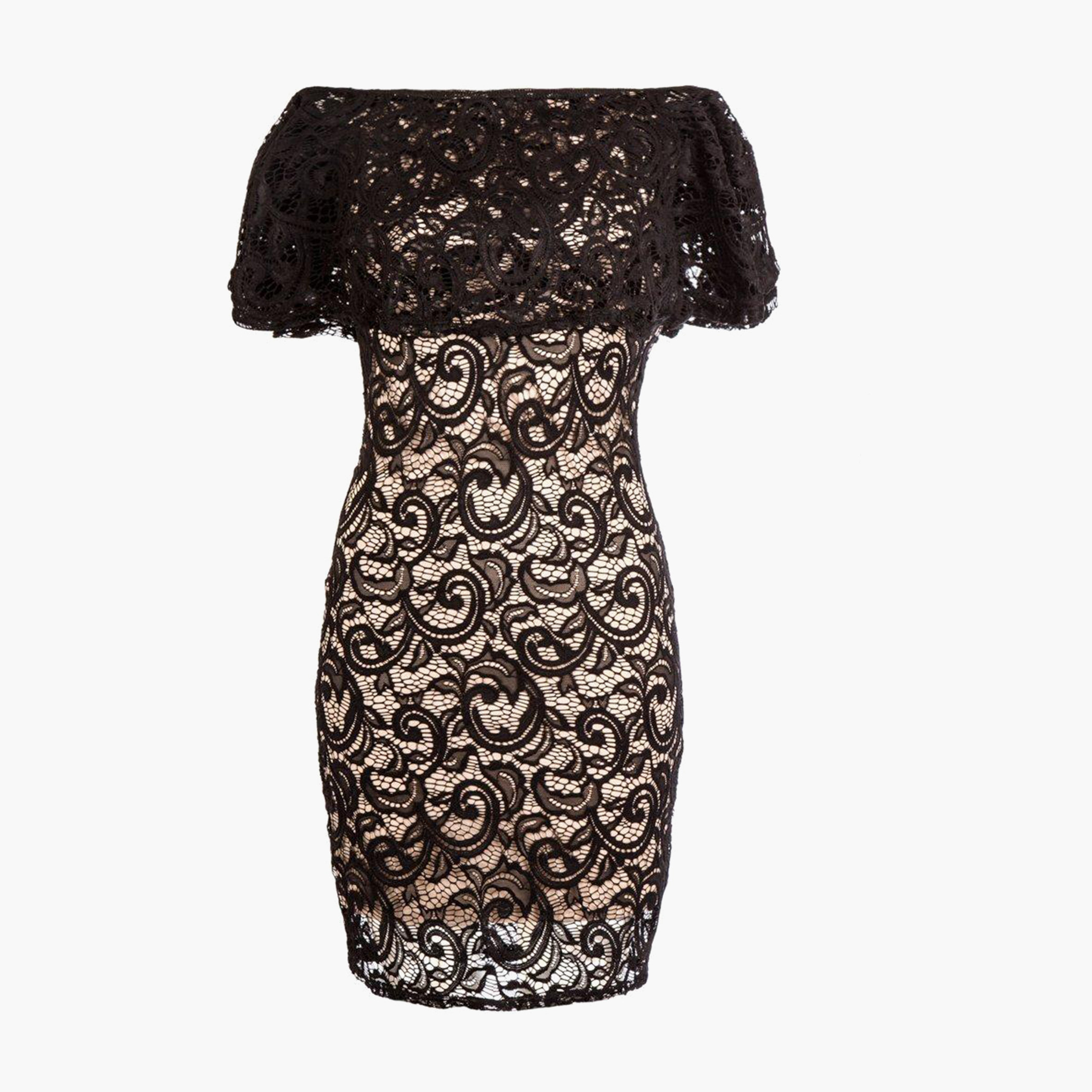 كويز أسود متوسط الطول فستان-women-clothing-dresses-image-4