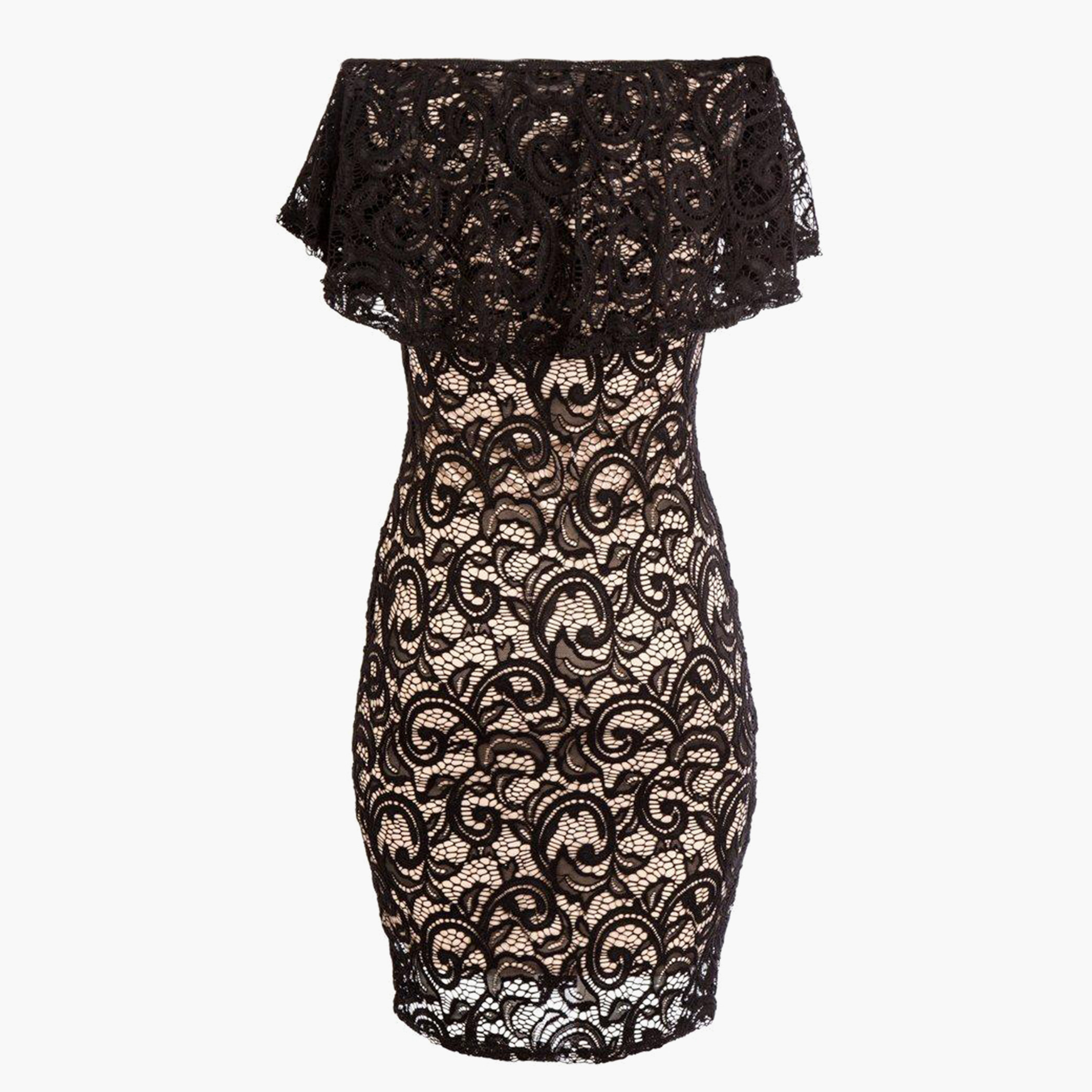 كويز أسود متوسط الطول فستان-women-clothing-dresses-image-6
