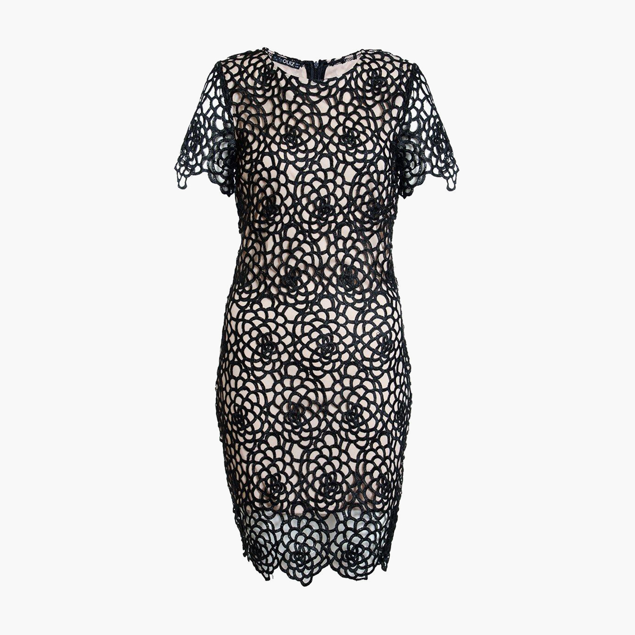كويز أسود قصير فستان-women-clothing-dresses-image-4