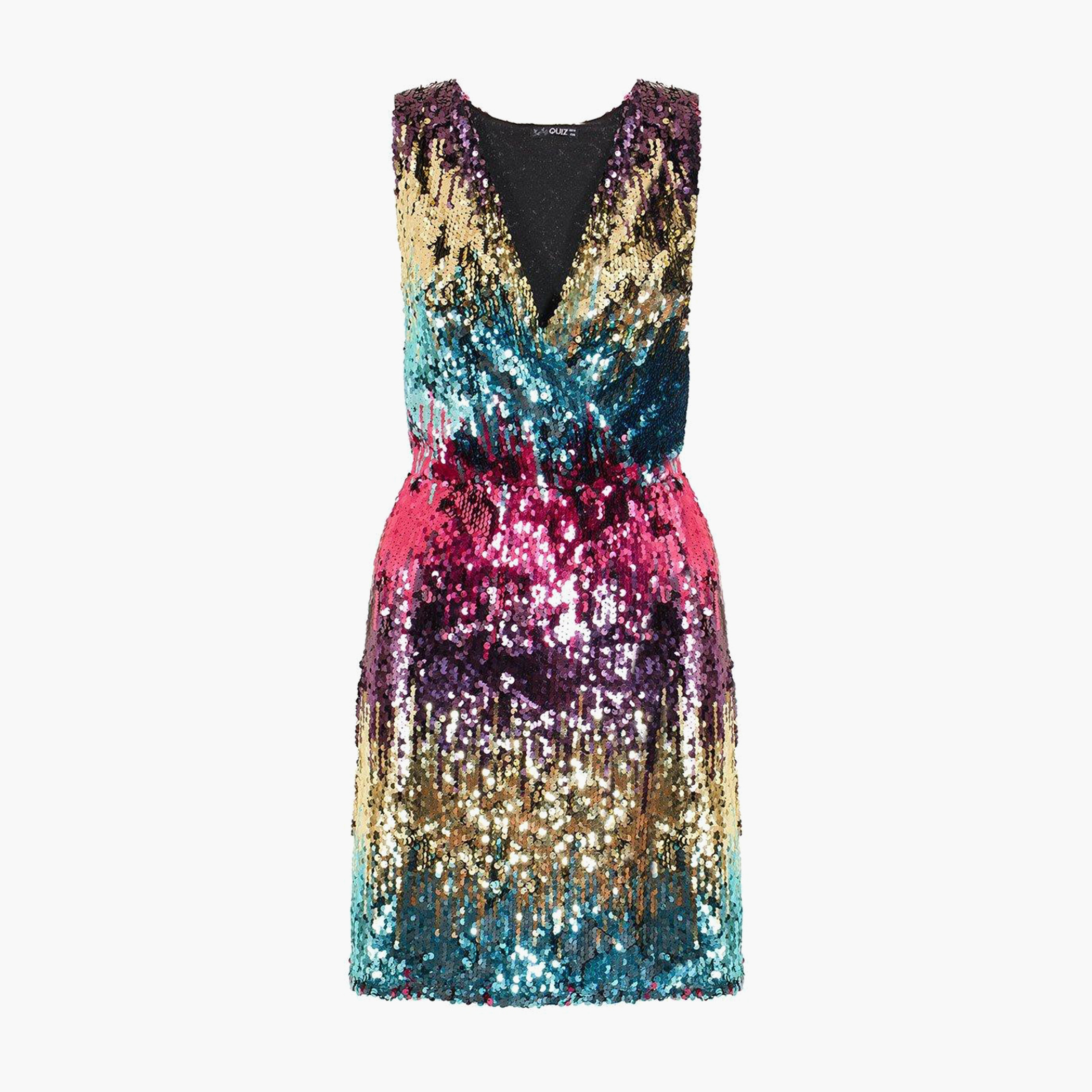 كويز متعدد الألوان قصير فستان-women-clothing-dresses-image-4