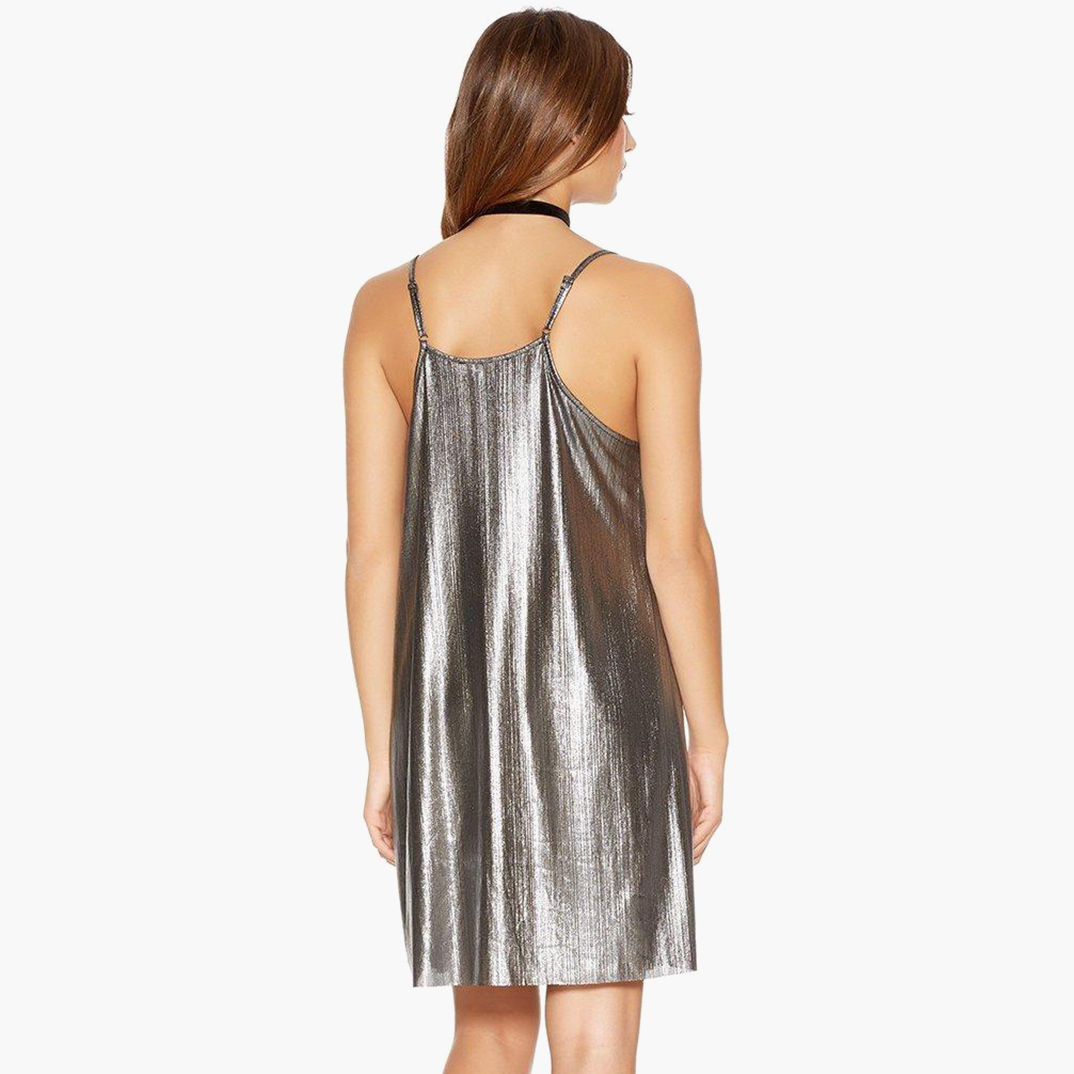 Quiz Women Polyester Solid Grey Mini Dress-women-clothing-dresses-image-3