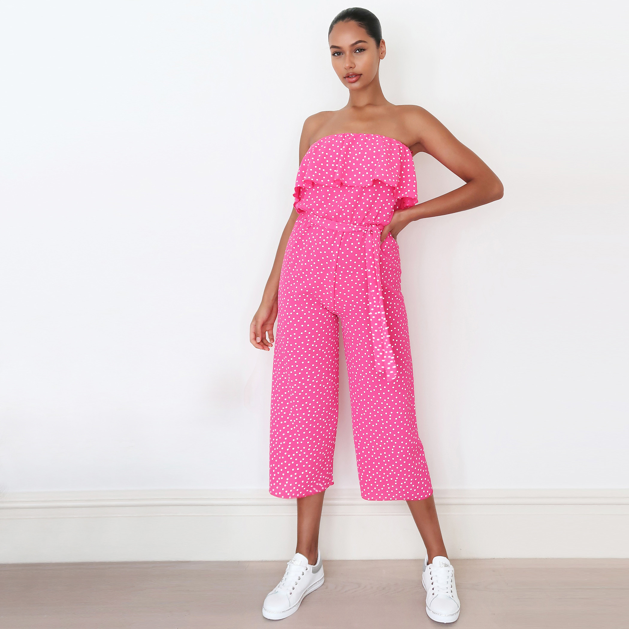 أفرول دون أكمام بطبعات منقطّة للنساء من كويز-women-clothing-dresses-image-1
