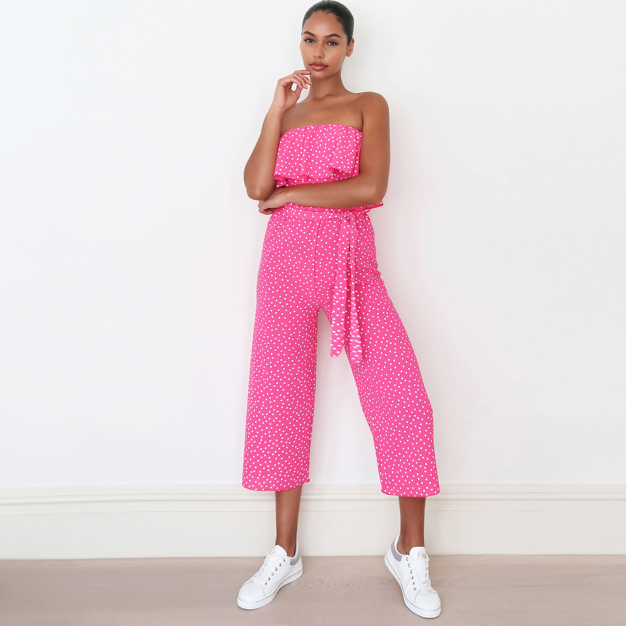 أفرول دون أكمام بطبعات منقطّة للنساء من كويز-women-clothing-dresses-image-3