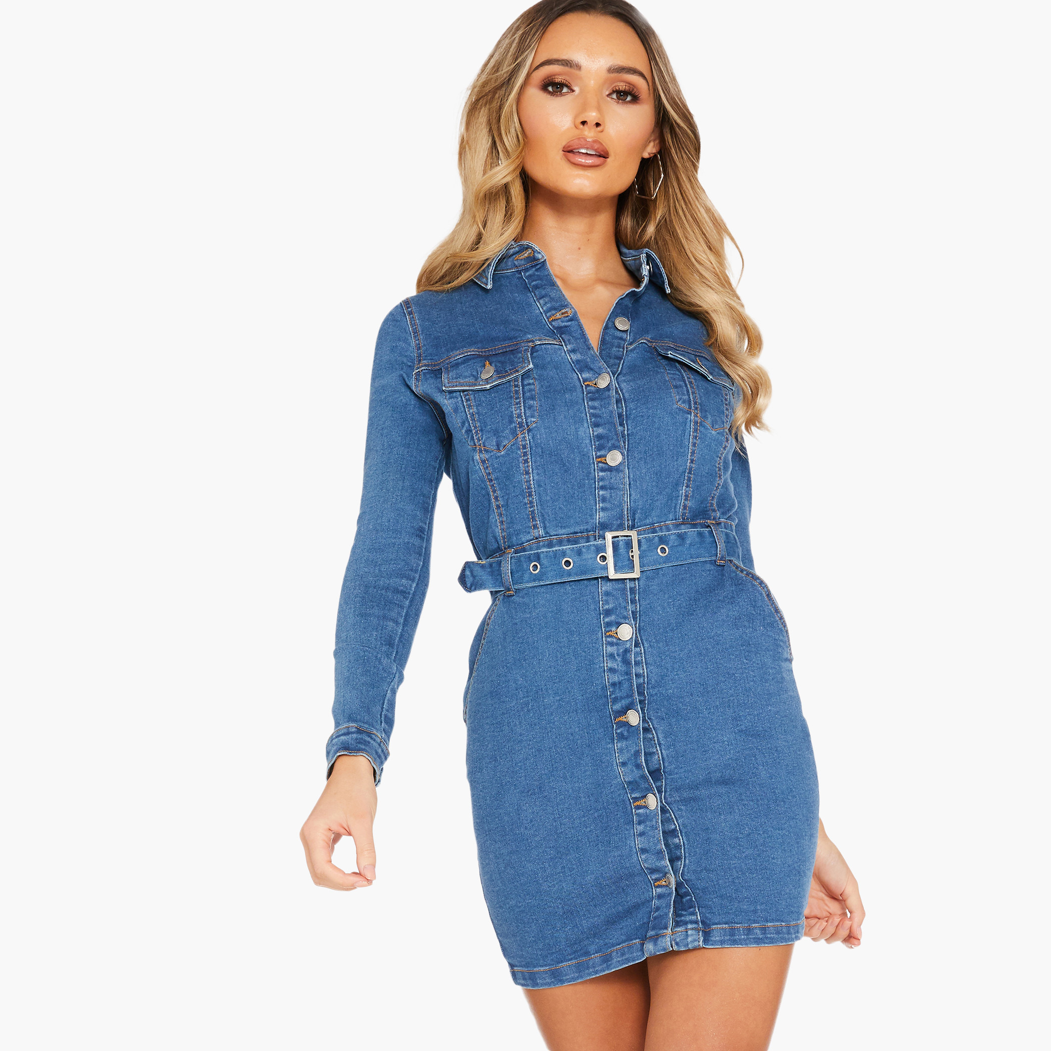 كويز أزرق قصير فستان-women-clothing-dresses-image-1