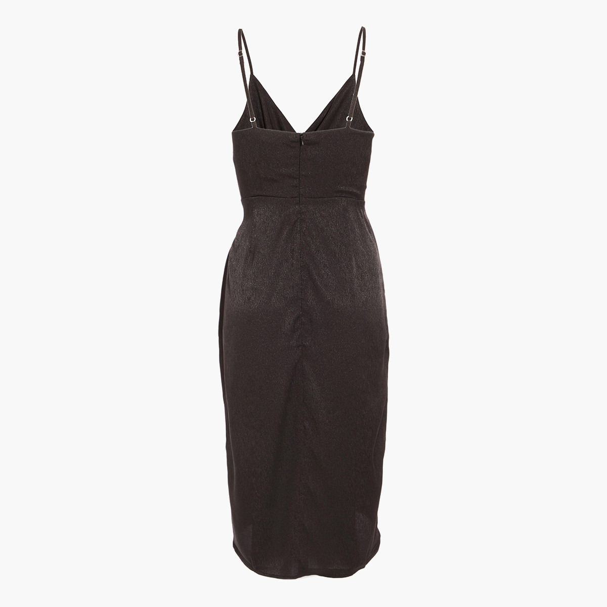 Quiz Women Solid Back Zipper Shoulder Straps Wrap Dress-women-clothing-dresses-image-5