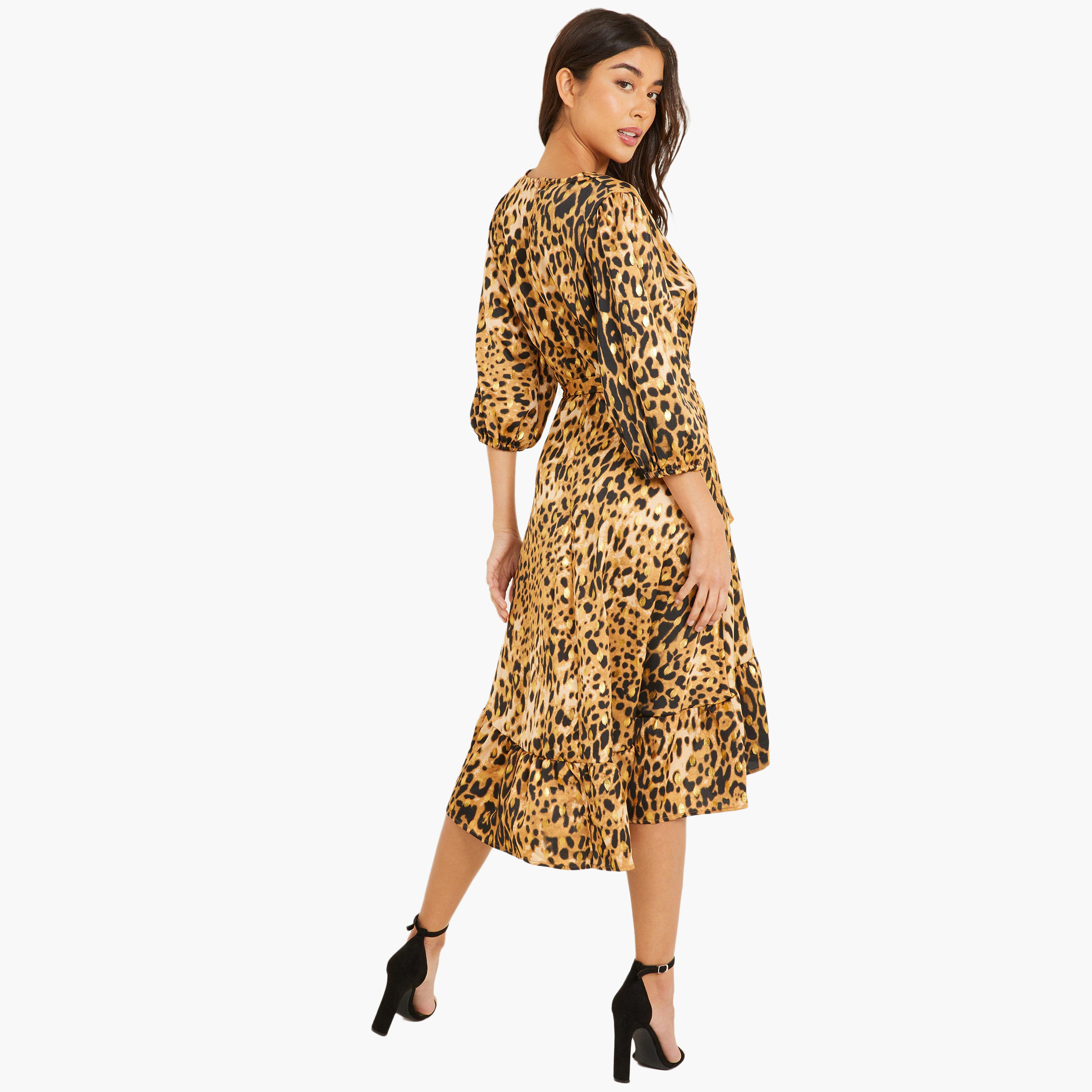 كويز بنى متوسط الطول فستان-women-clothing-dresses-image-2