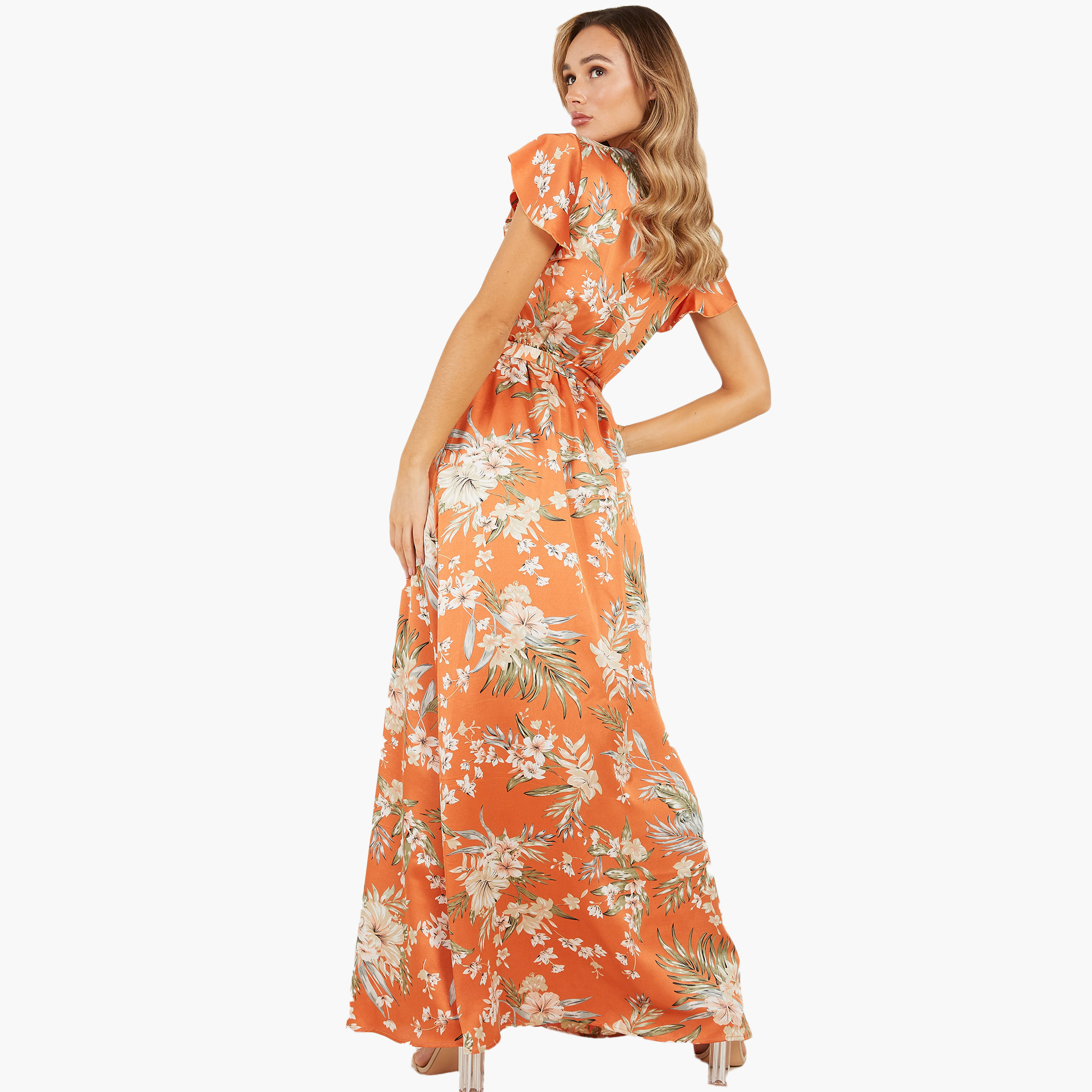 كويز البرتقالي طويل فستان-women-clothing-dresses-image-1