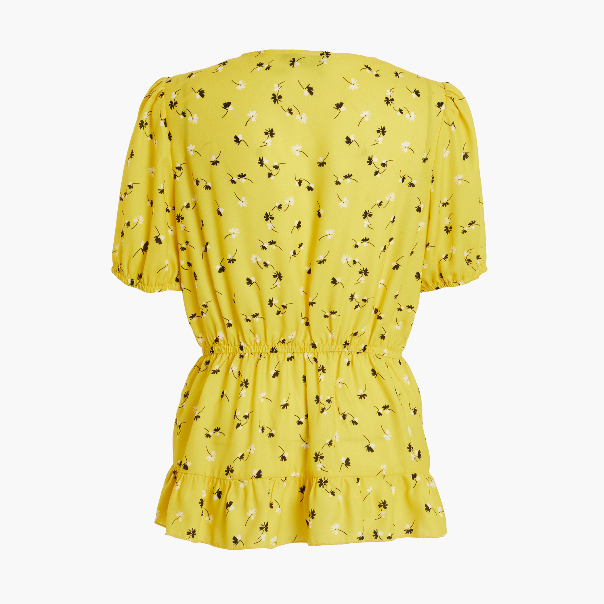 Quiz Women Polyester Floral Yellow Peplum Top-women-clothing-shirtsandblouses-blouses-image-6