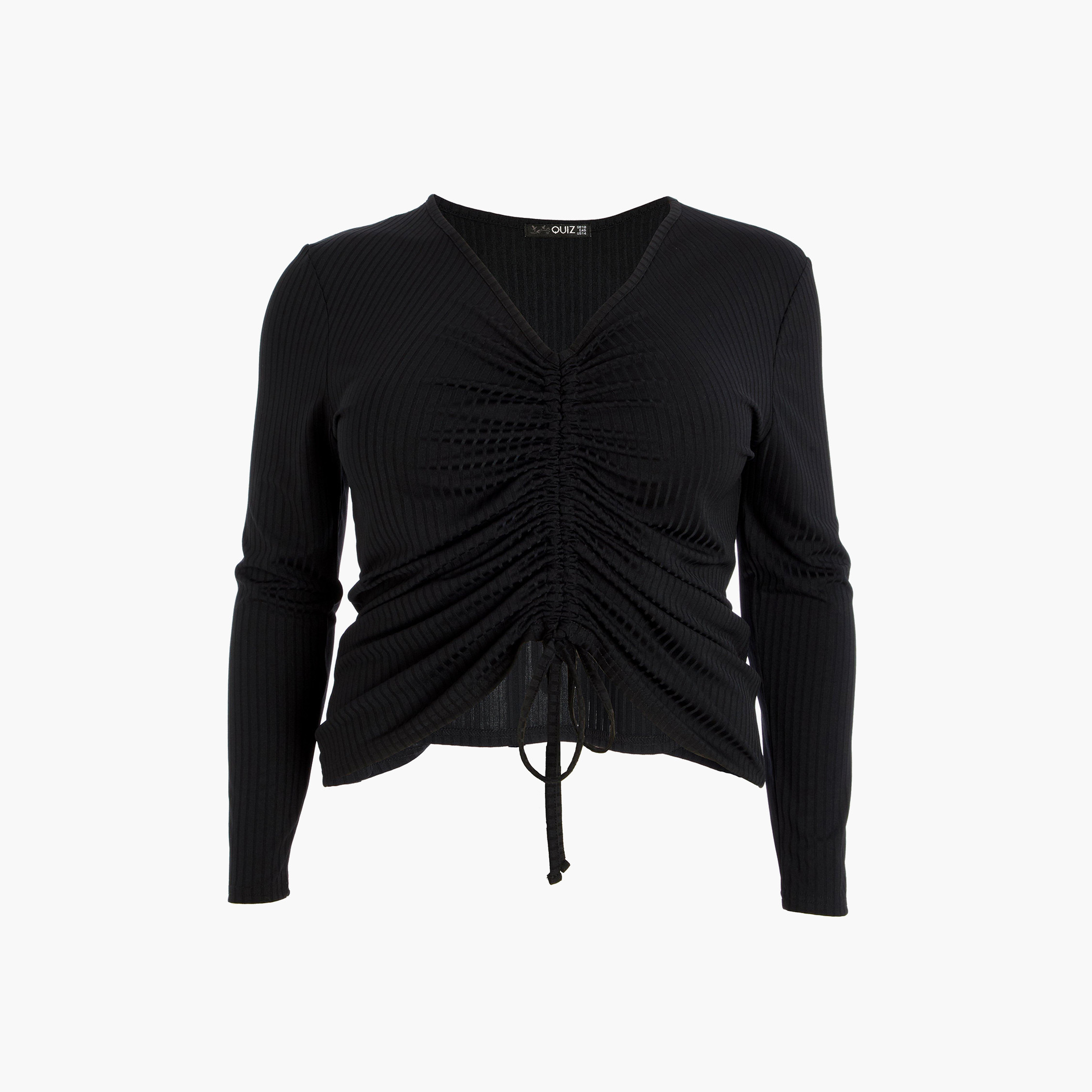 بذلة الكتف الباردة دانتيل سوداء هاي نيك للنساء من كويز-women-clothing-dresses-image-4