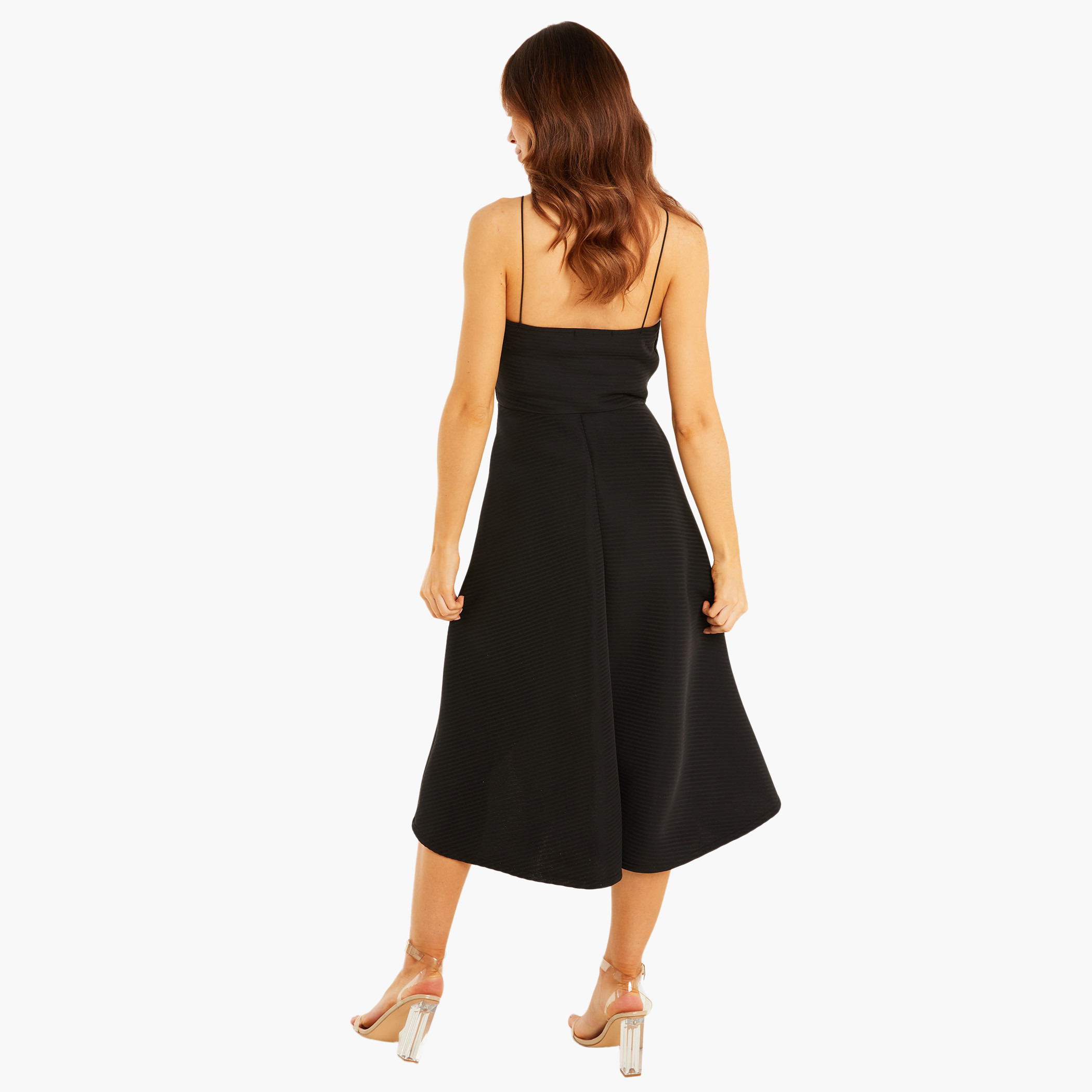 Quiz Women Solid Gathered Waist Midi Dress-women-clothing-dresses-image-2