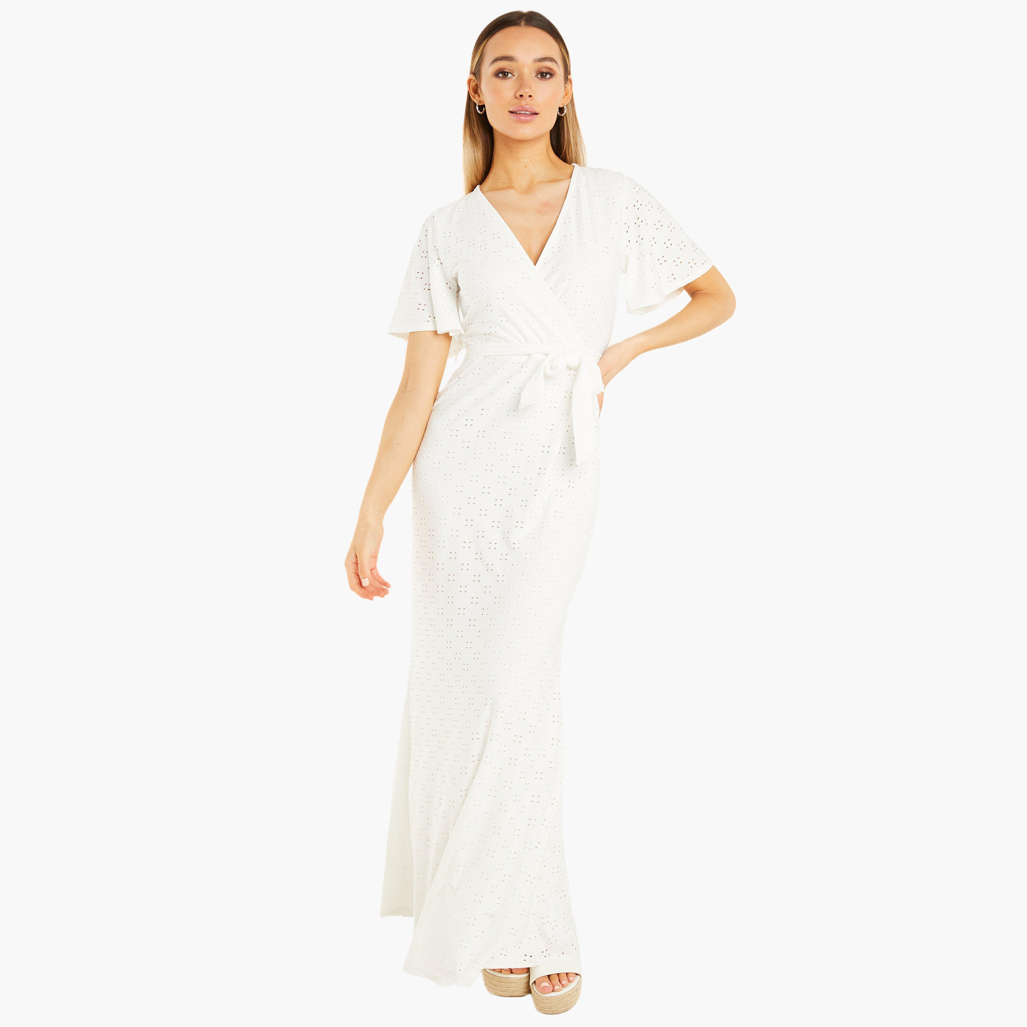 Quiz Women Embroidered V-Neck Maxi Wrap Dress-women-clothing-dresses-image-1