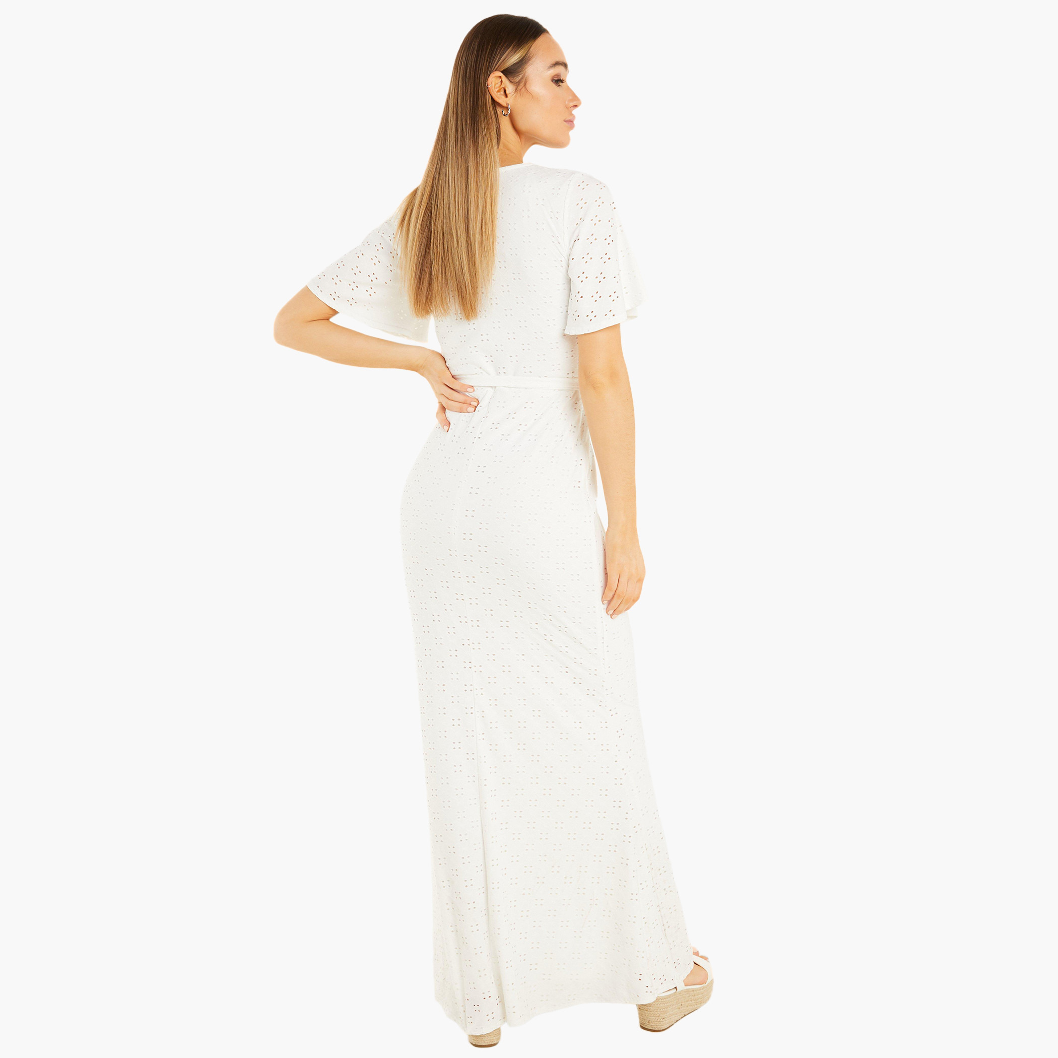 Quiz Women Embroidered V-Neck Maxi Wrap Dress-women-clothing-dresses-image-2