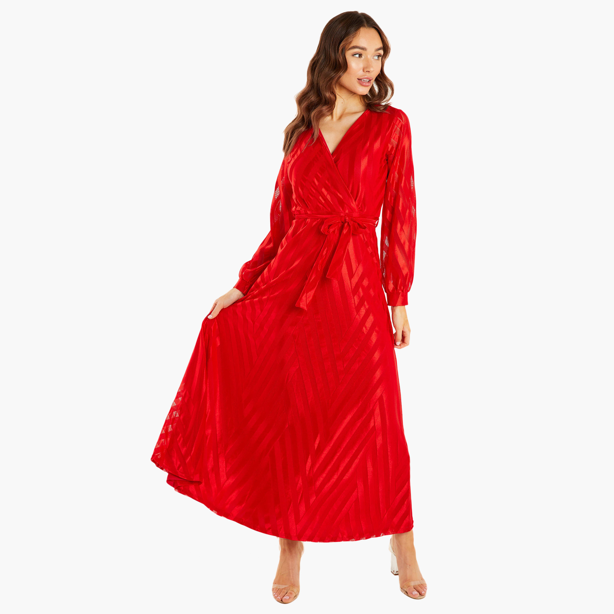 كويز أحمر طويل فستان-women-clothing-dresses-image-1
