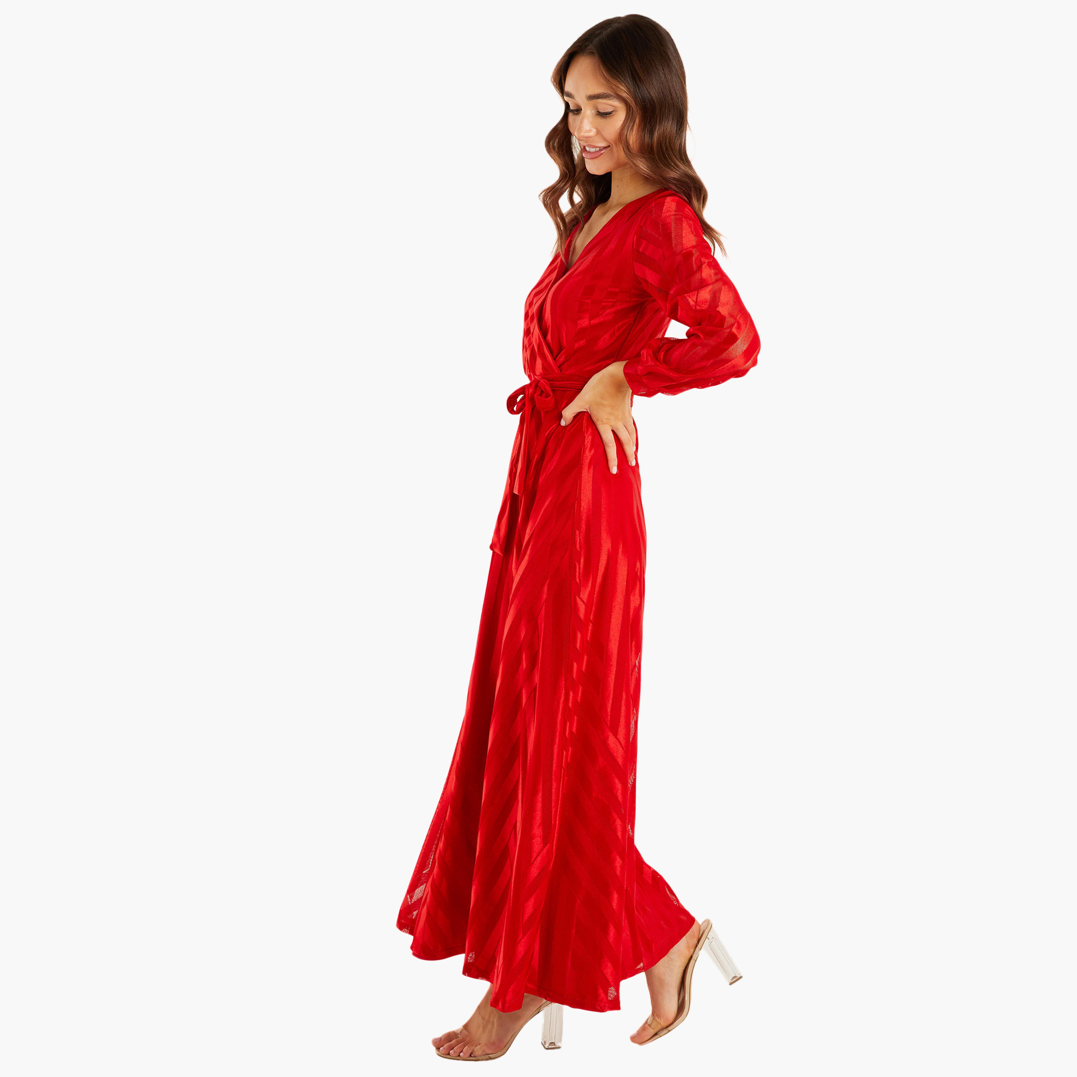 كويز أحمر طويل فستان-women-clothing-dresses-image-3