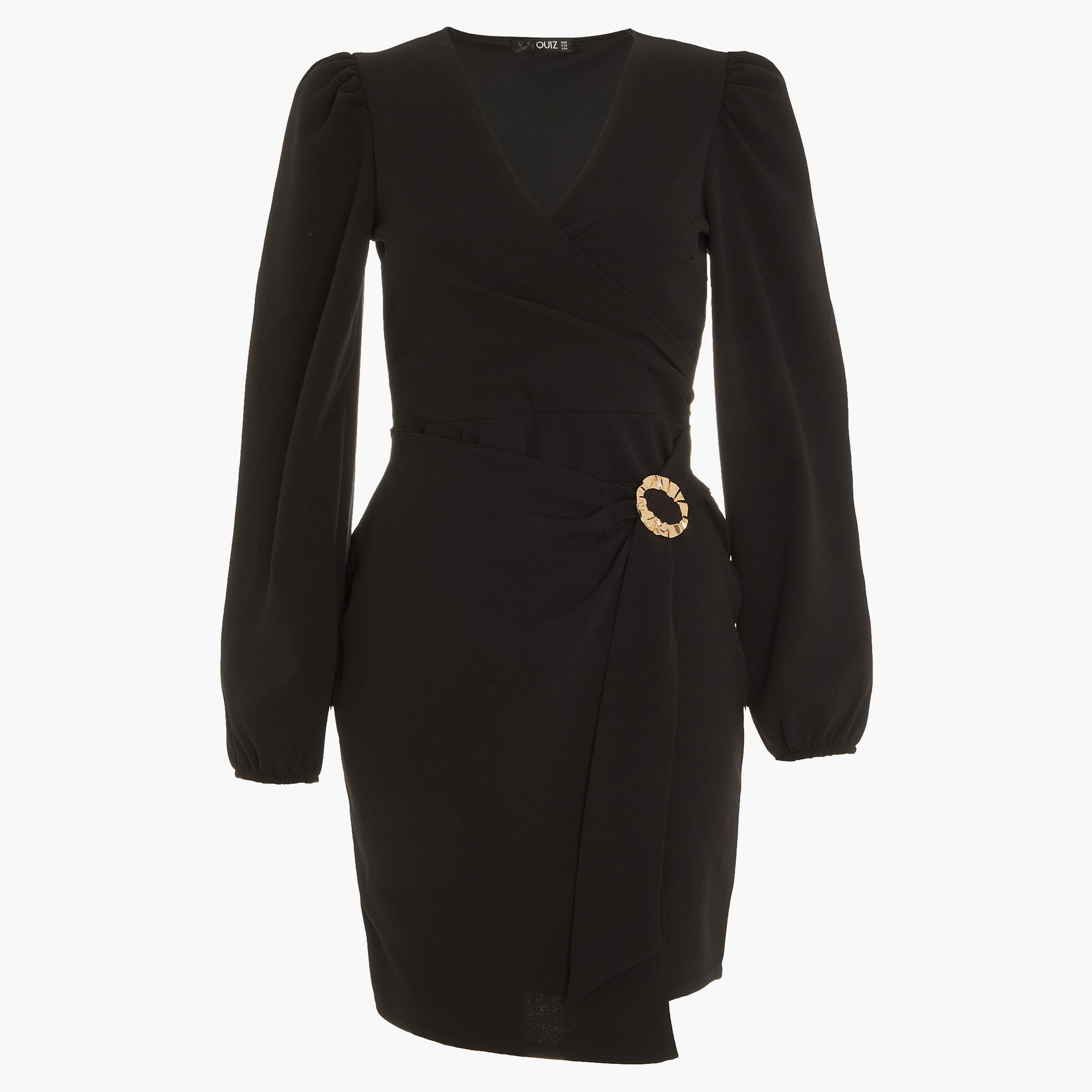 كويز أسود قصير فستان-women-clothing-dresses-image-4