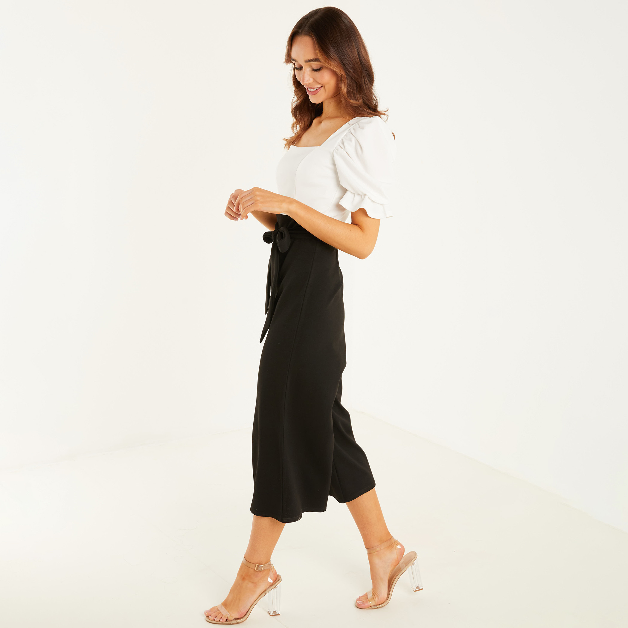 QUIZ Women Solid Square Neck Puff Sleeve Jumpsuit-women-clothing-dresses-image-3