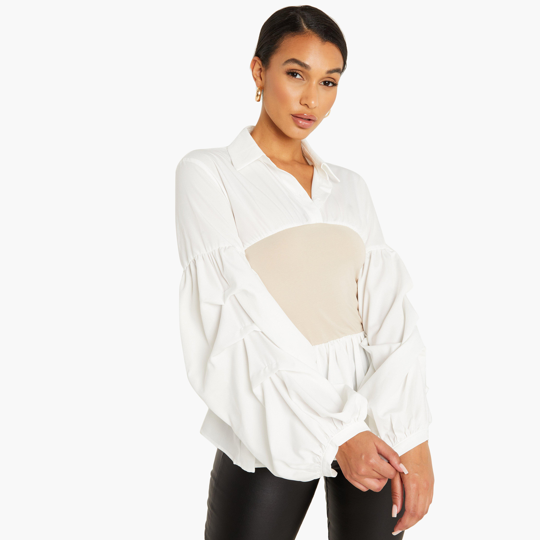 كويز أبيض قميص-women-clothing-shirtsandblouses-blouses-image-1
