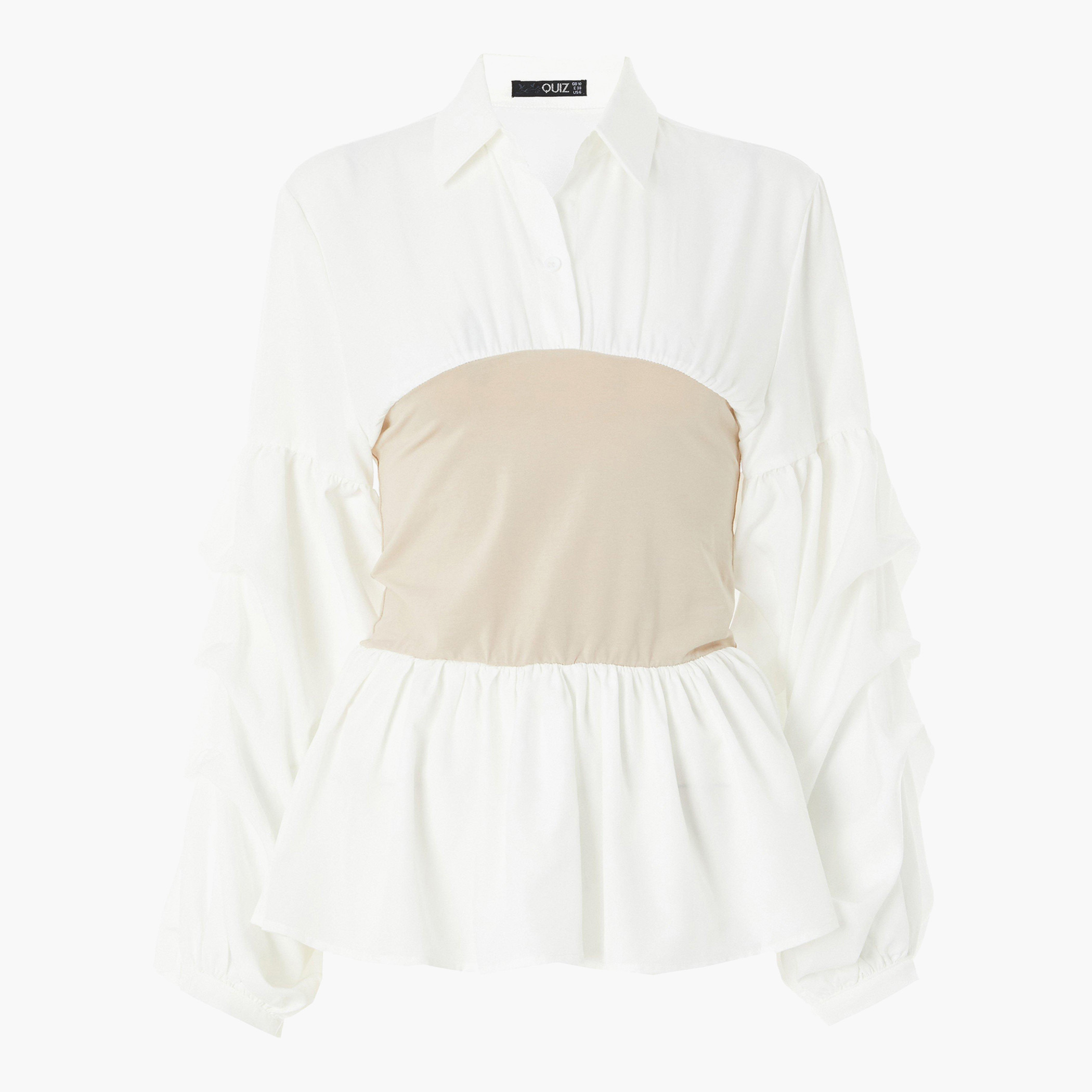Quiz Women Solid Collared Neck Two in One Shirt-women-clothing-shirtsandblouses-blouses-image-4