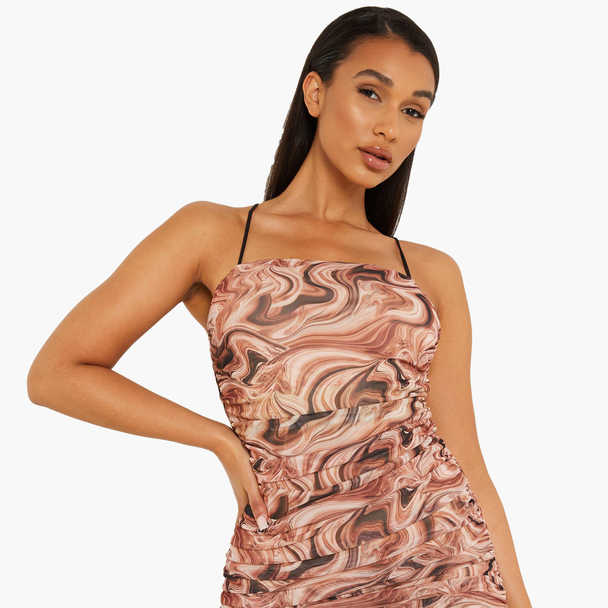 كويز بنى قصير فستان-women-clothing-dresses-image-1