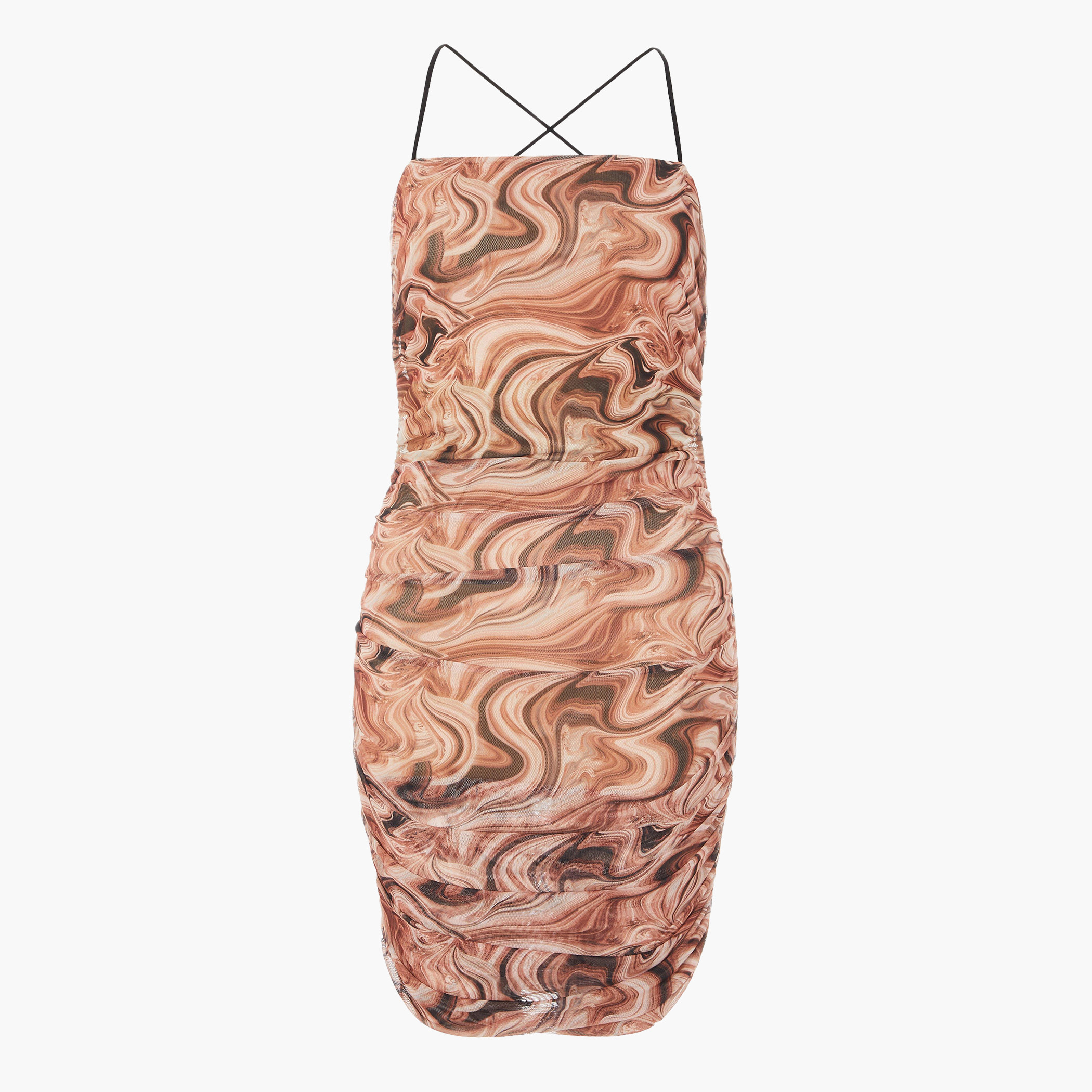 كويز بنى قصير فستان-women-clothing-dresses-image-4