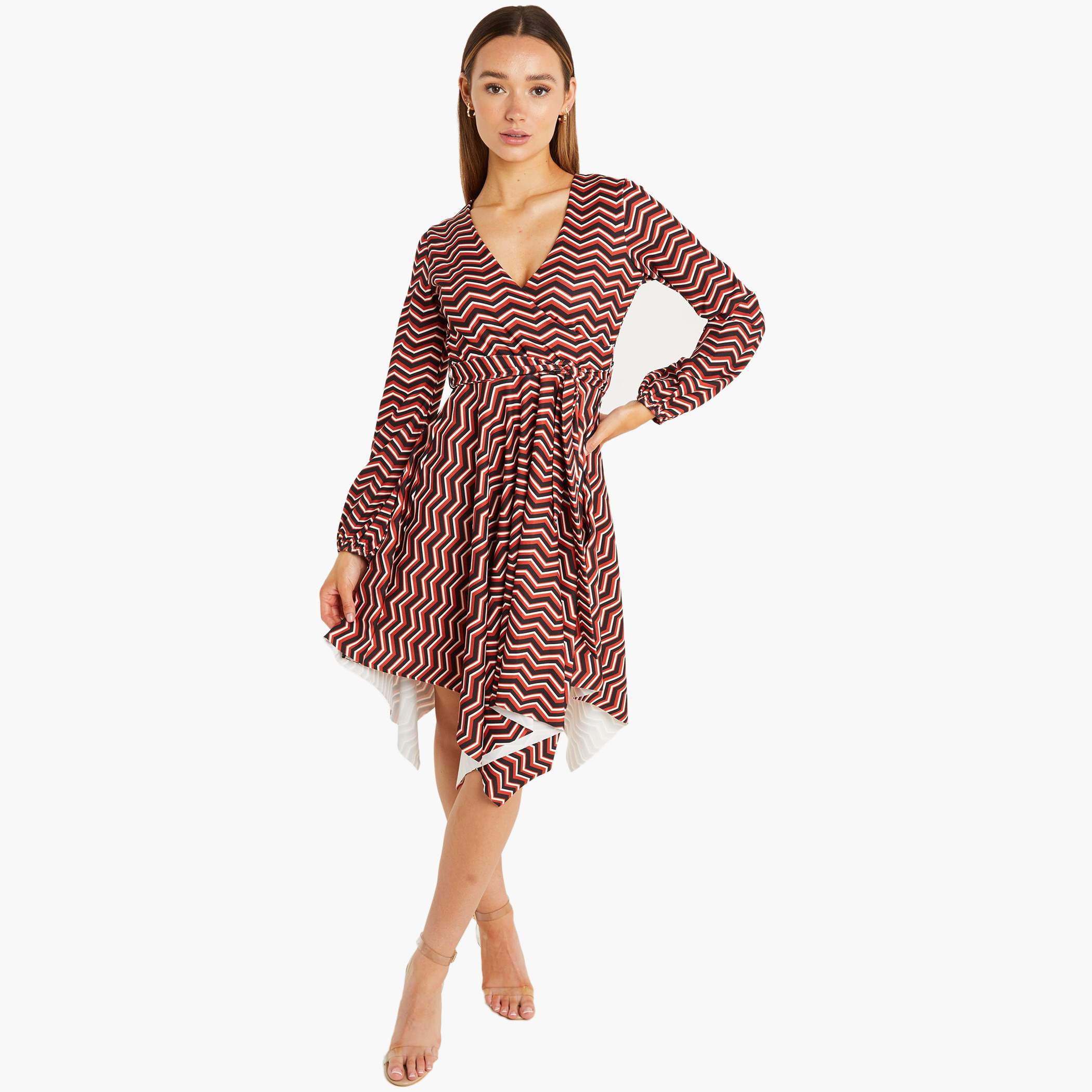 كويز متعدد الألوان متوسط الطول فستان-women-clothing-dresses-image-1