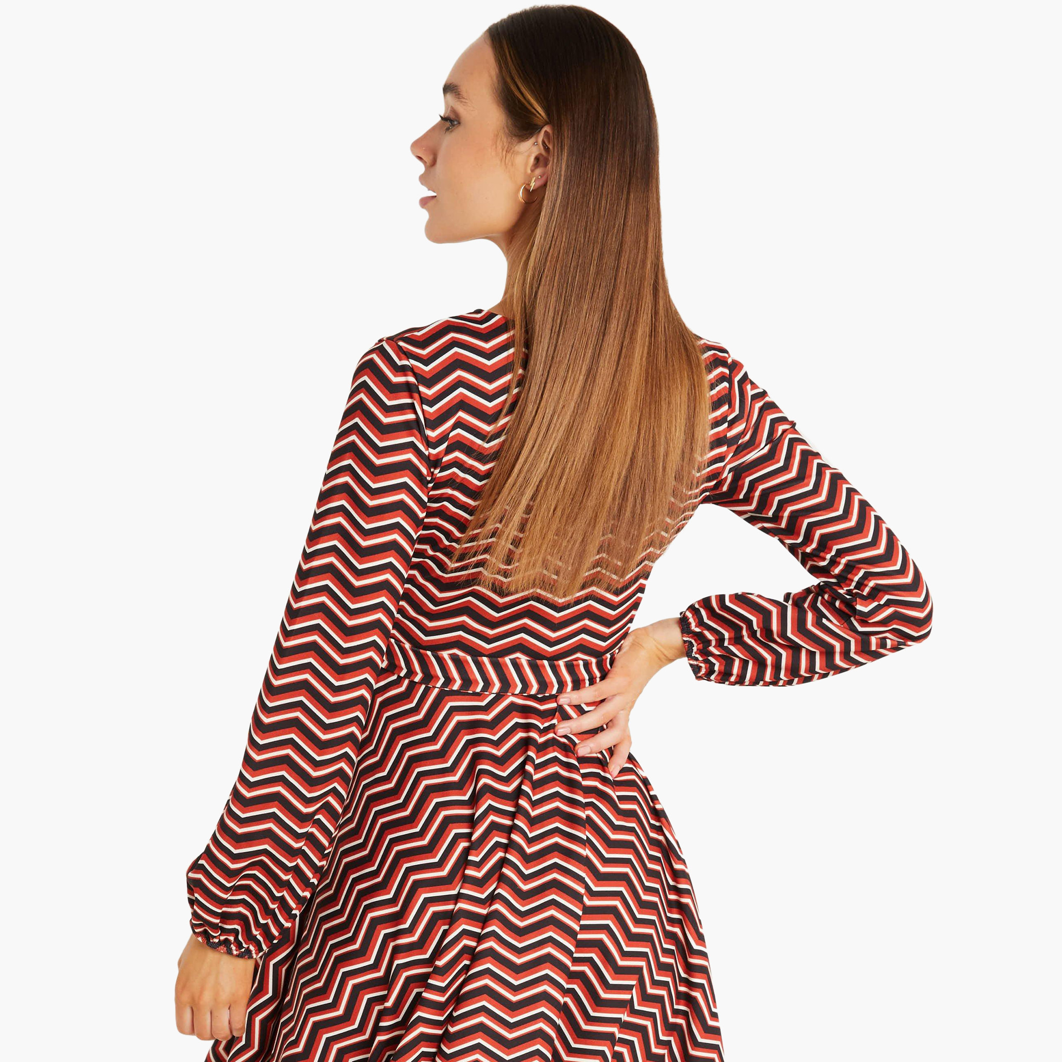 كويز متعدد الألوان متوسط الطول فستان-women-clothing-dresses-image-2