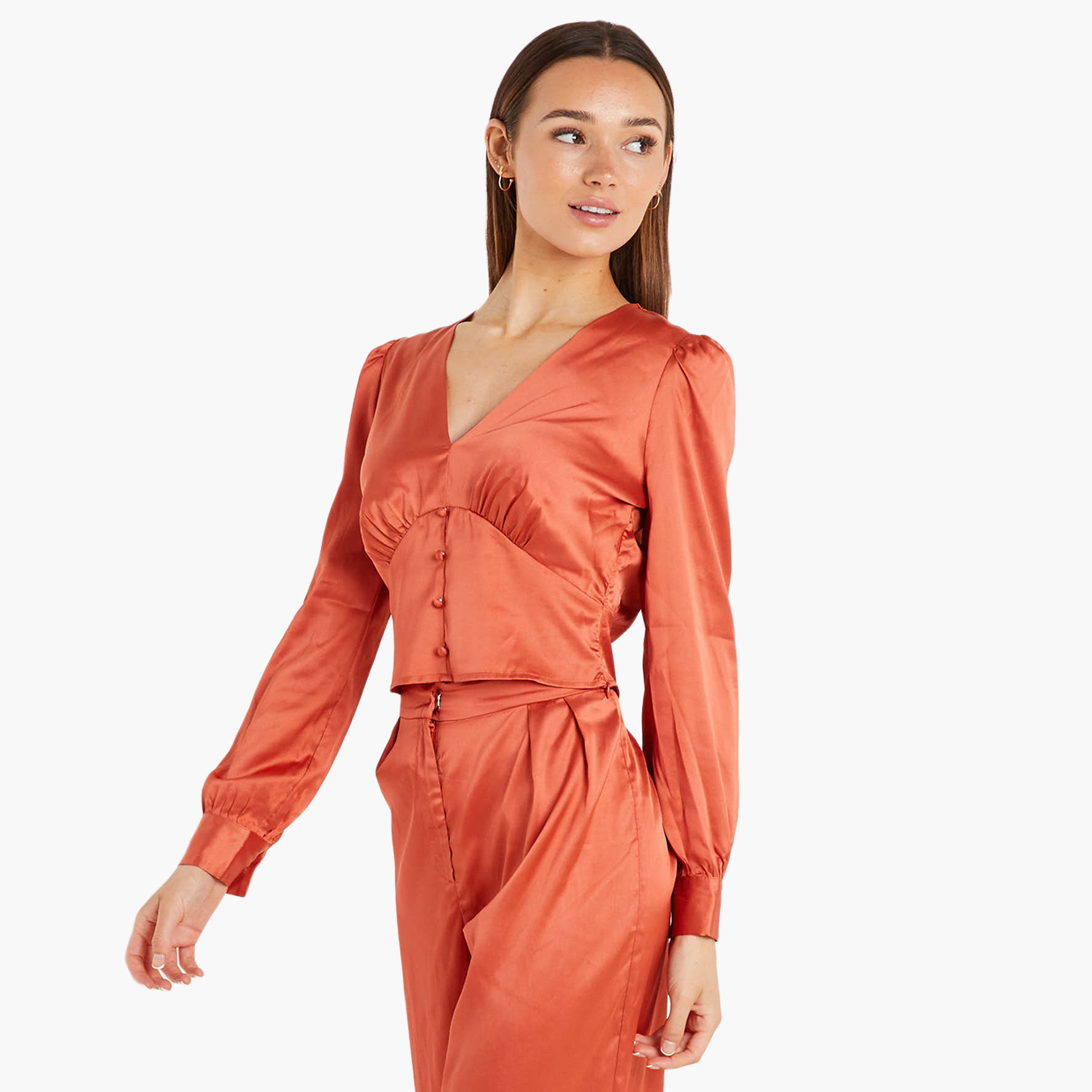 Quiz Women Solid V-Neck Top-women-clothing-shirtsandblouses-blouses-image-3
