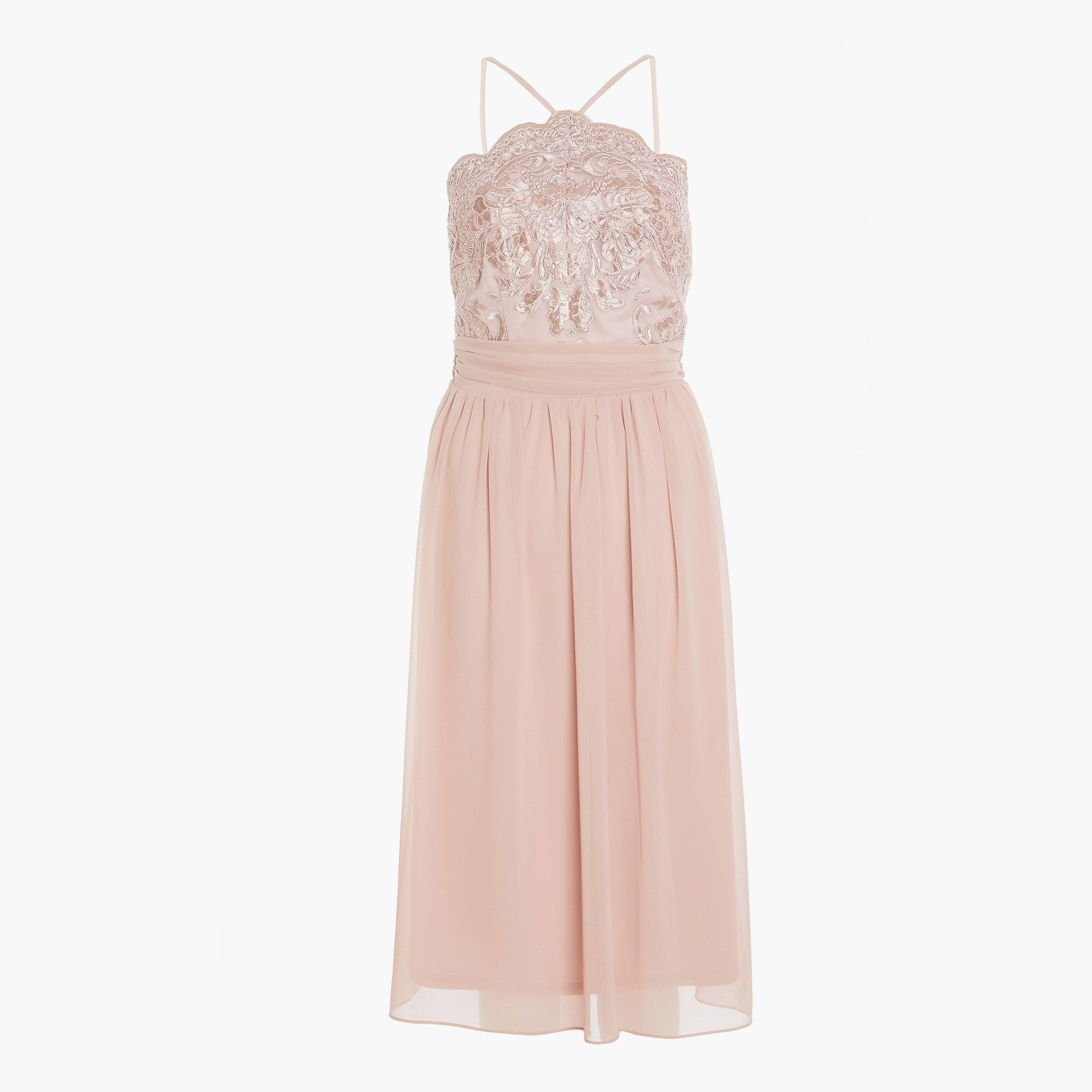 كويز لون القرنفل متوسط الطول فستان-women-clothing-dresses-image-4