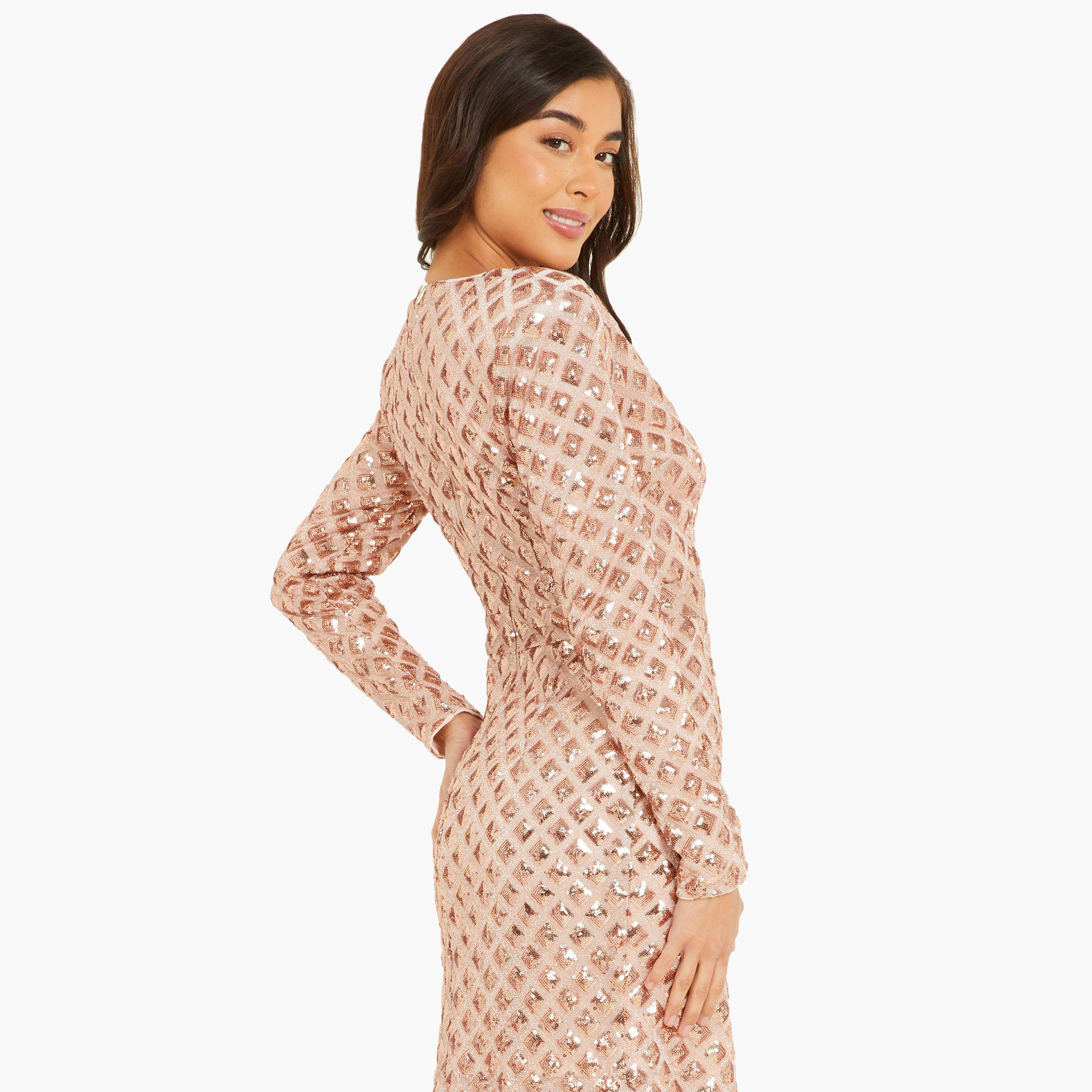 كويز ذهب قصير فستان-women-clothing-dresses-image-2