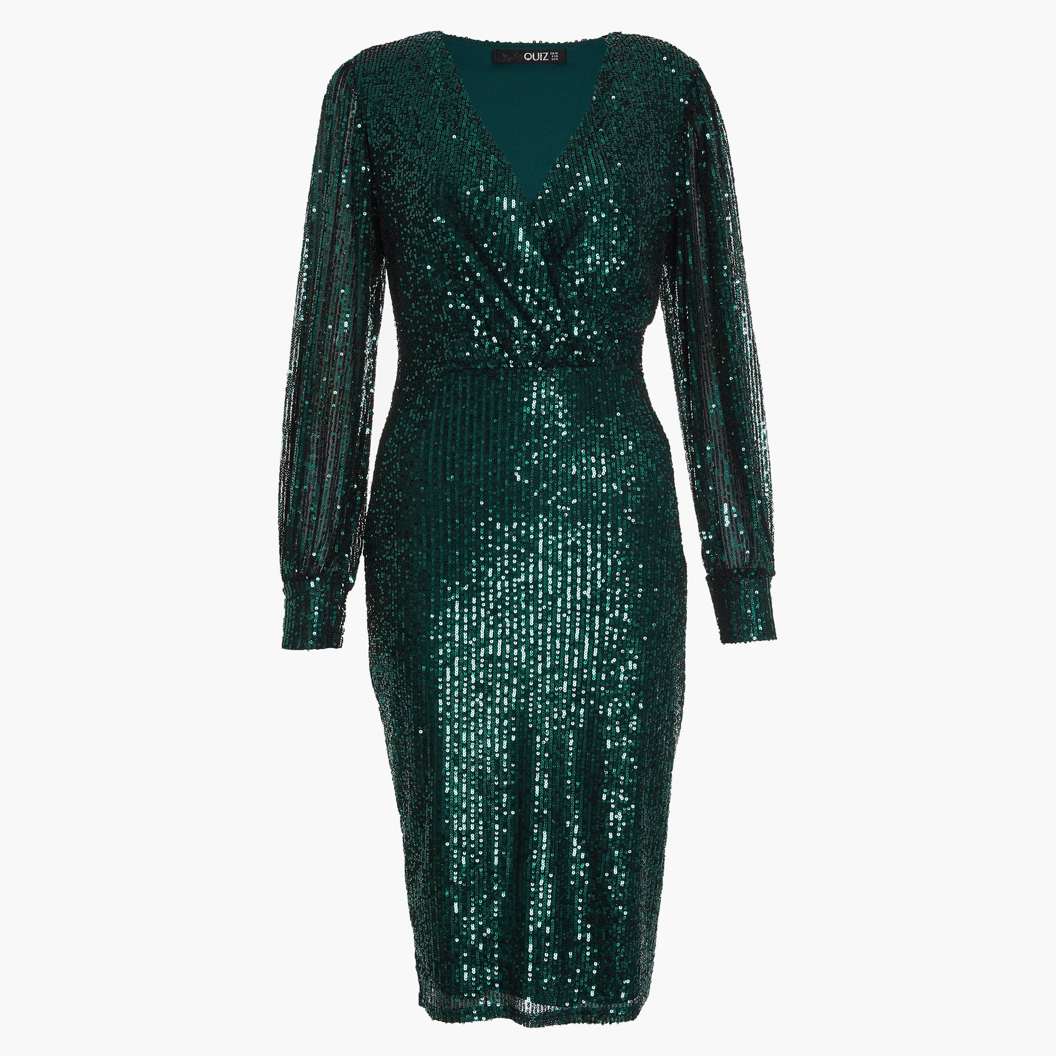 كويز أخضر متوسط الطول فستان-women-clothing-dresses-image-4