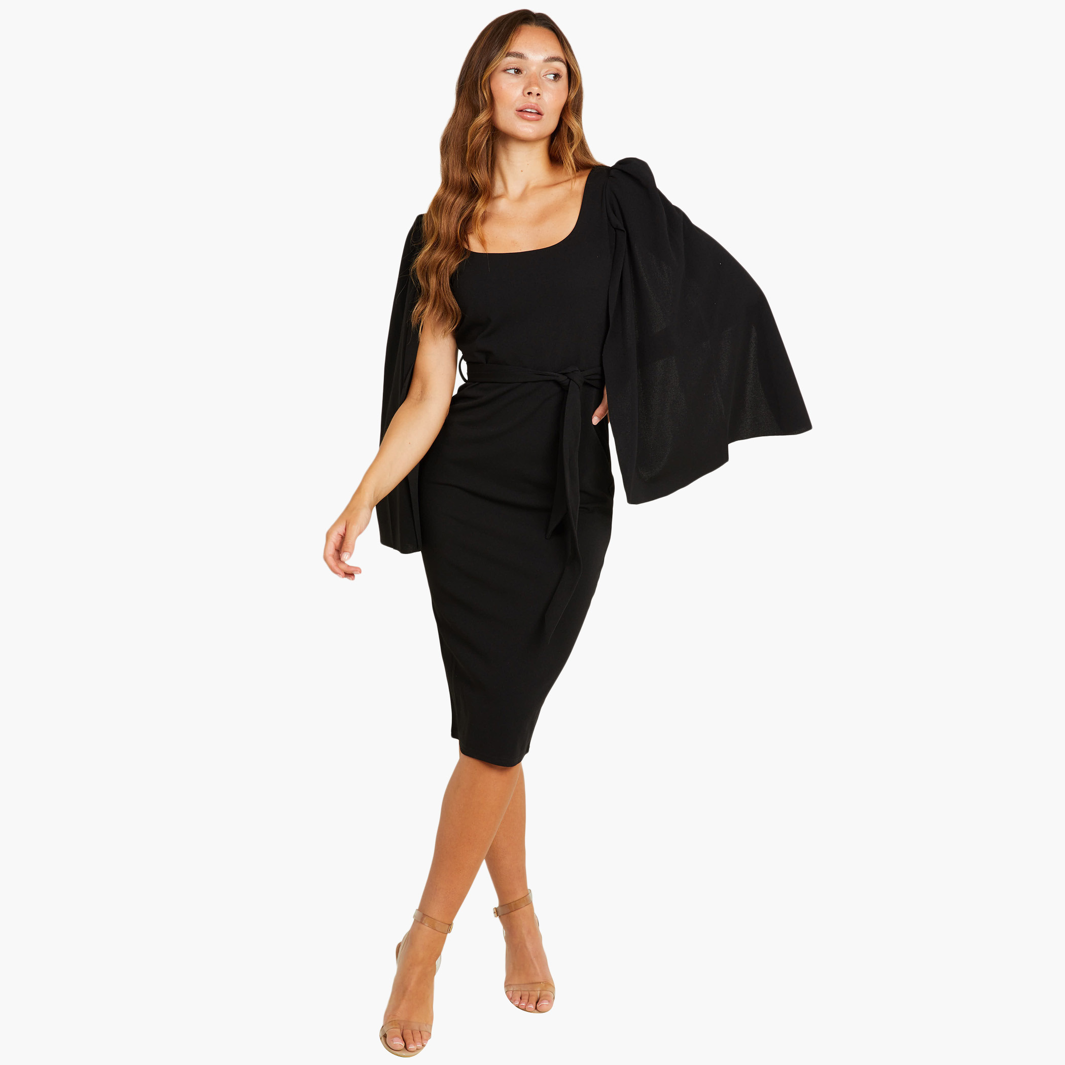 كويز أسود متوسط الطول فستان-women-clothing-dresses-image-1