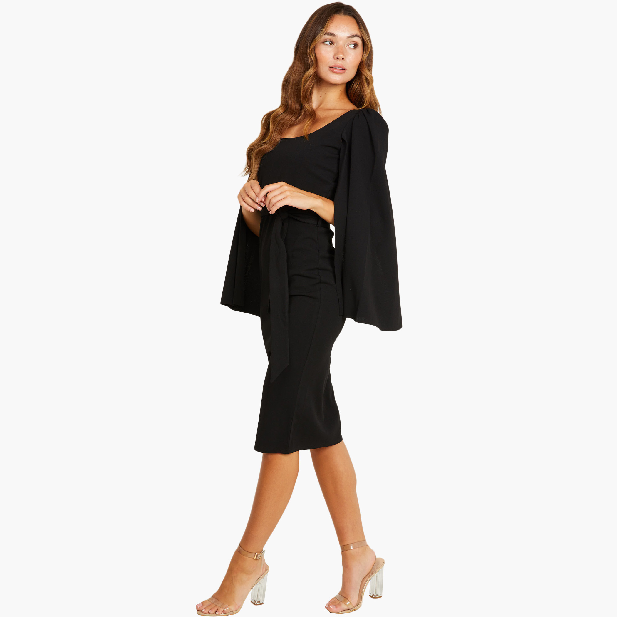 كويز أسود متوسط الطول فستان-women-clothing-dresses-image-3
