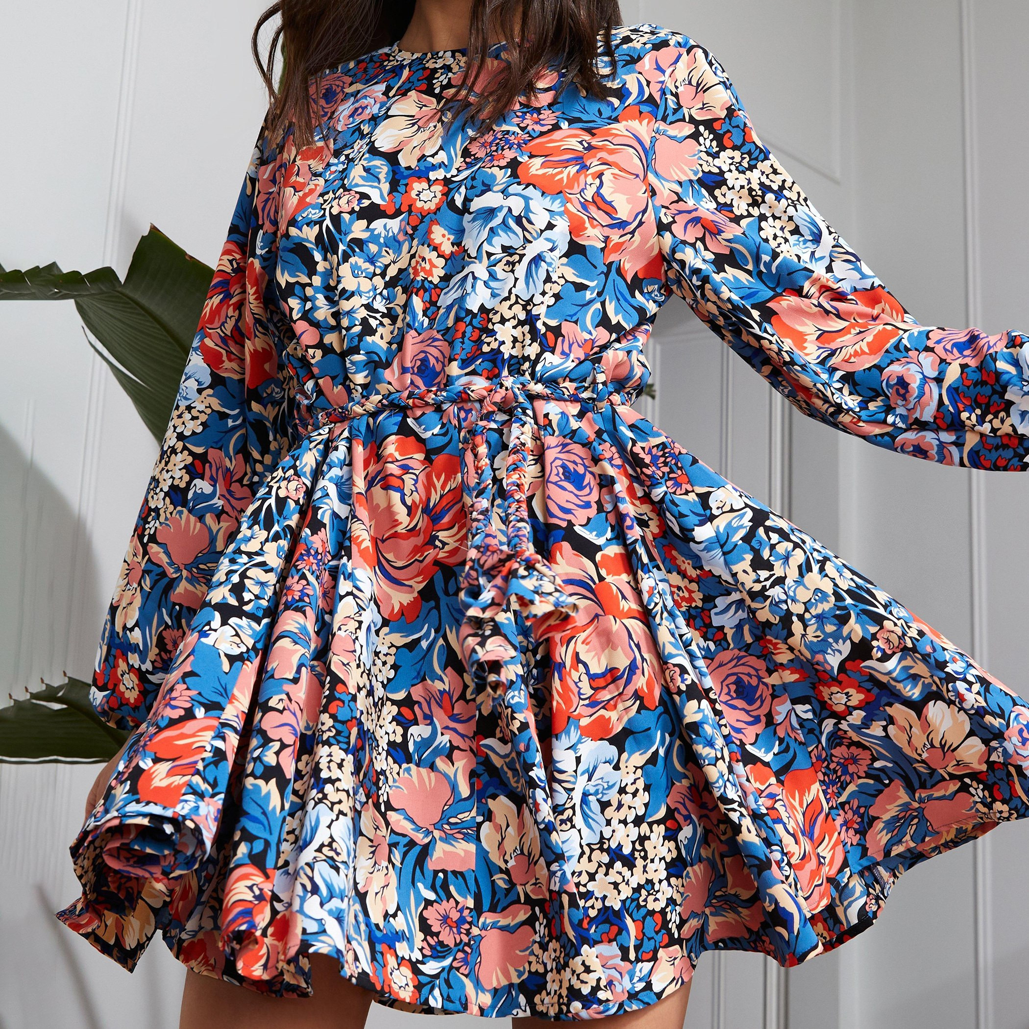 كويز متعدد الألوان قصير فستان-women-clothing-dresses-image-3
