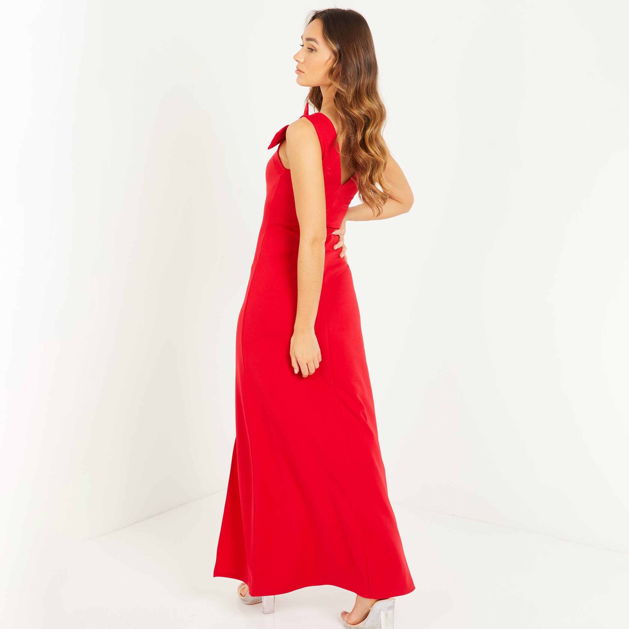 كويز أحمر طويل فستان-women-clothing-dresses-image-2
