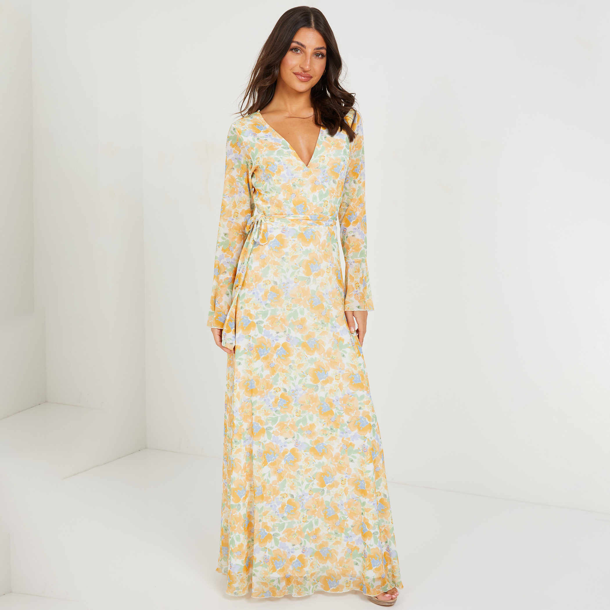 كويز الأصفر طويل فستان-women-clothing-dresses-image-3