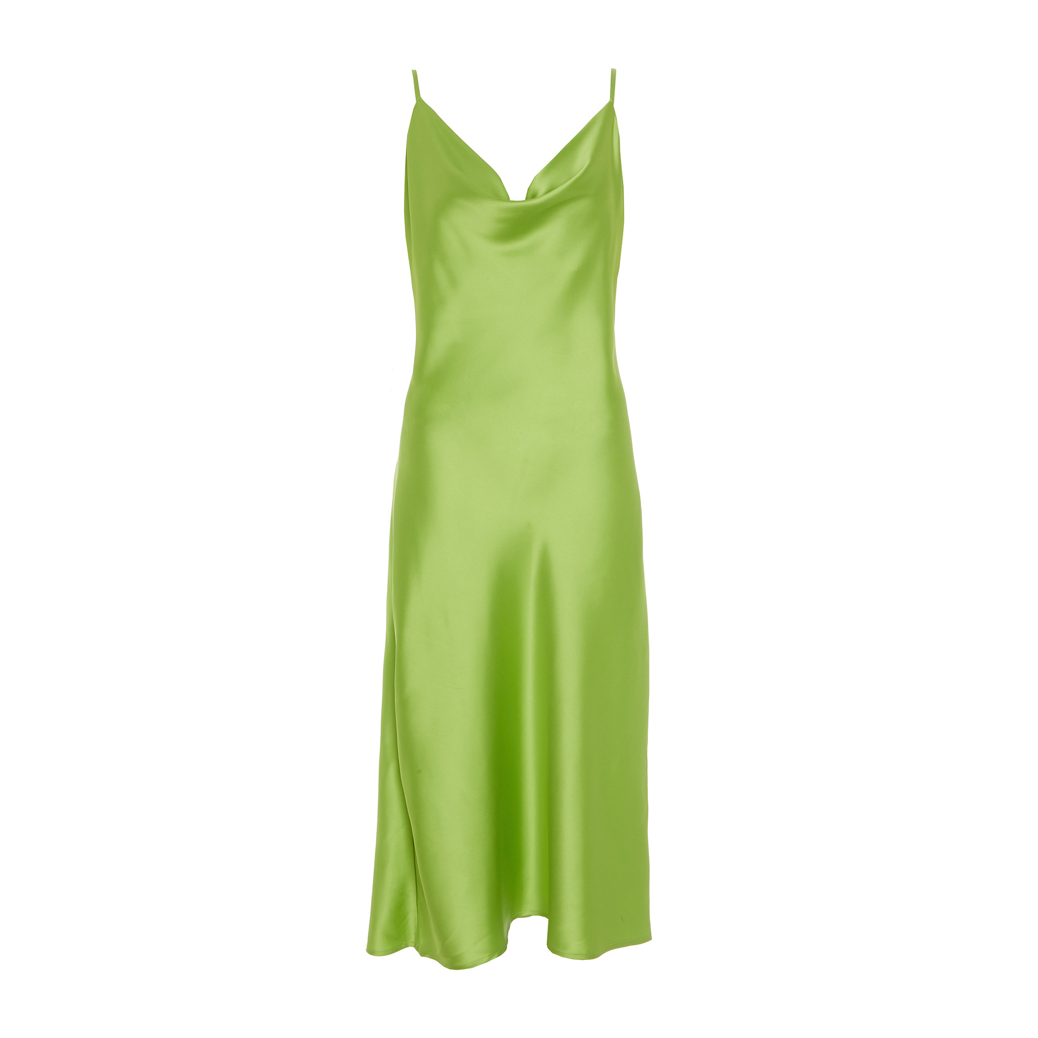 Quiz Women Lime Solid Shoulder Straps Midi Dress with Conceal Zipper-women-clothing-dresses-image-4