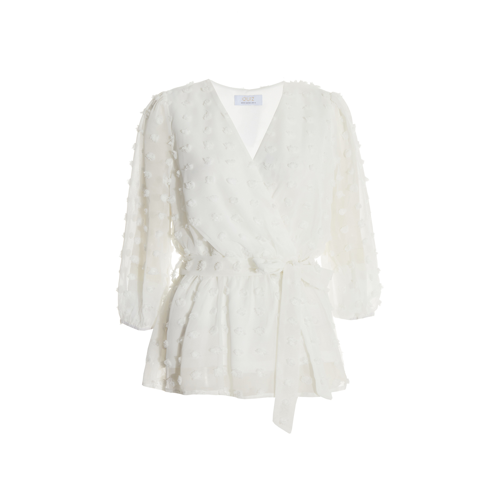 بلوزة بيبلوم للنساء من كويز بحزام لف بفتحة رقبة على شكل حرف في-women-clothing-shirtsandblouses-blouses-image-4