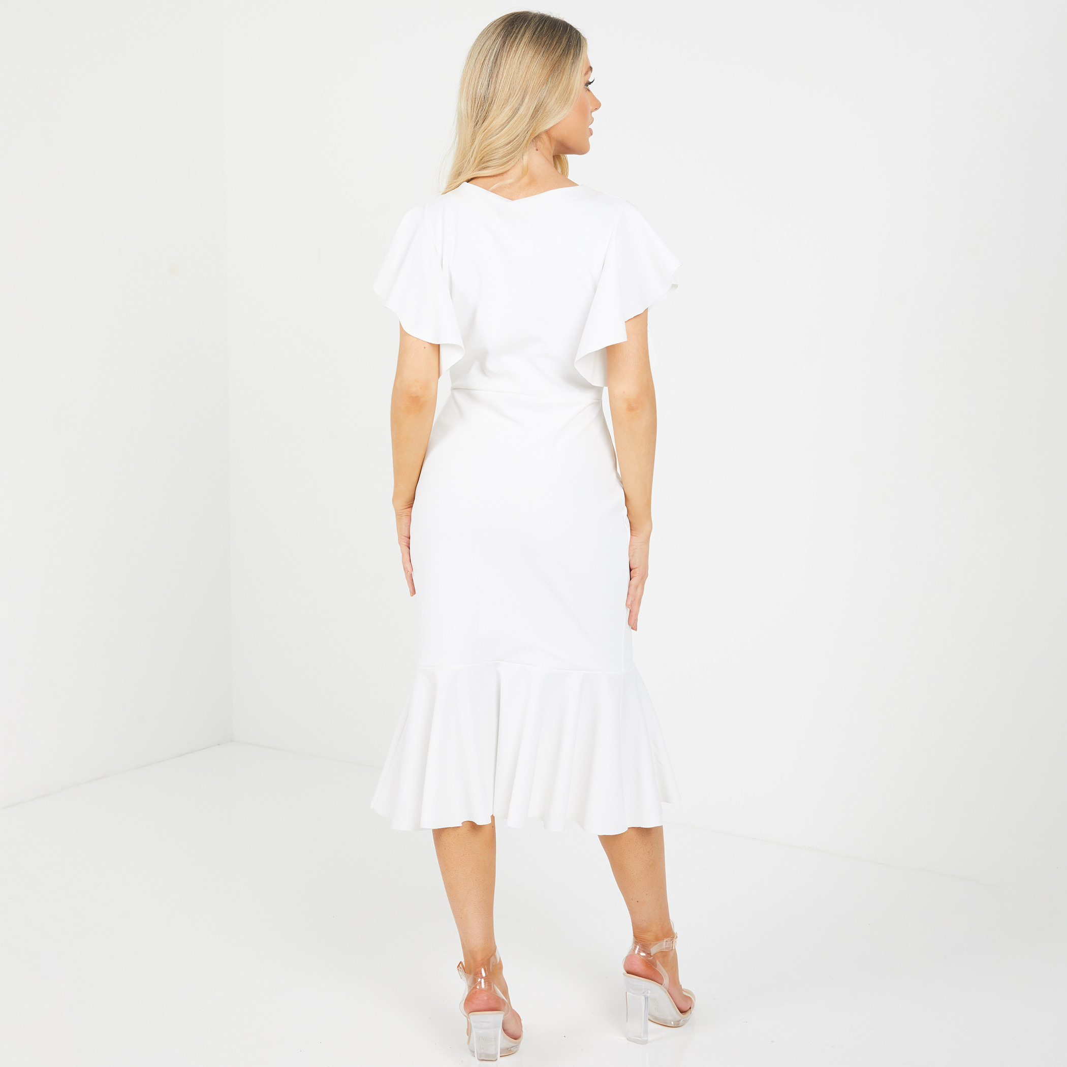 كويز أبيض متوسط الطول فستان-women-clothing-dresses-image-2
