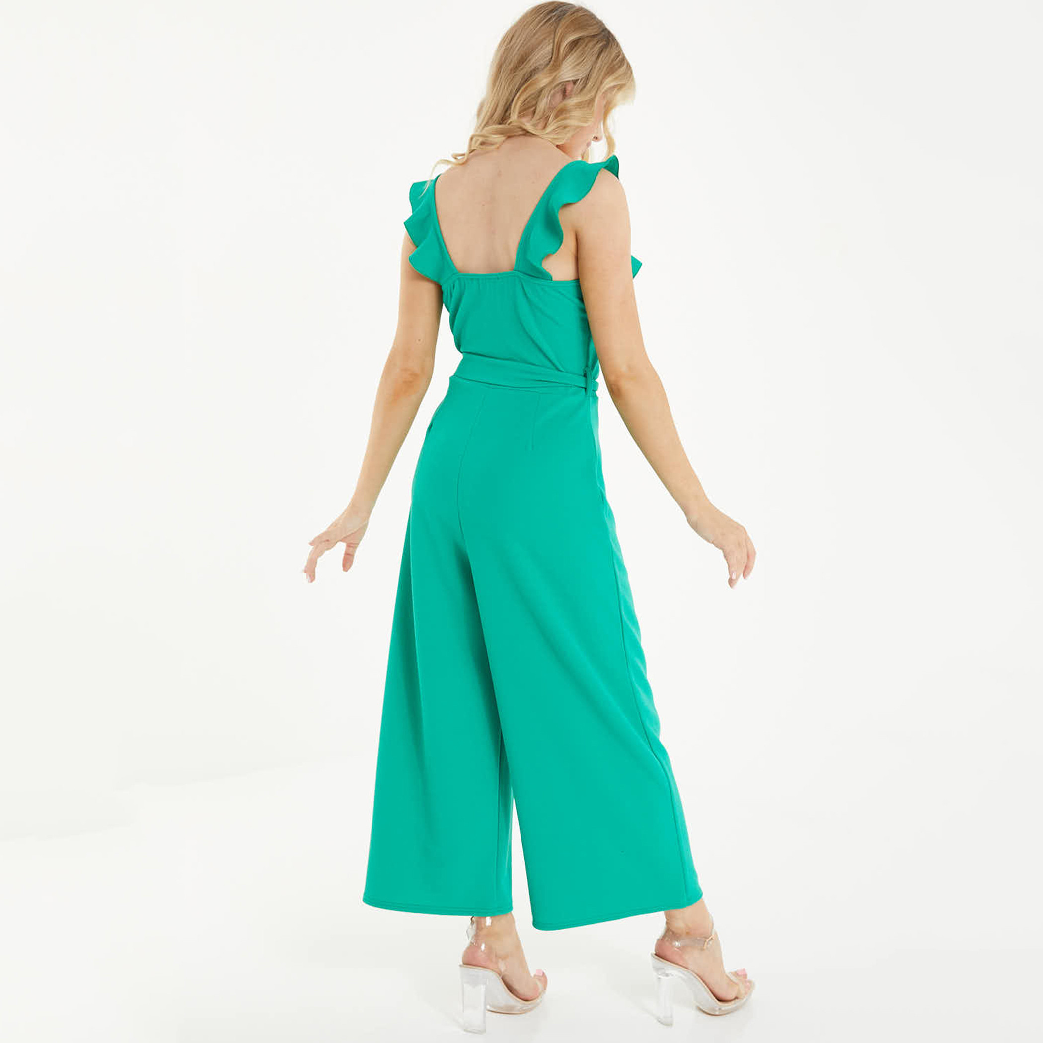 Quiz Women Green Solid Shoulder Strap Tie Belt Jumpsuit-women-clothing-jumpsuits-image-3