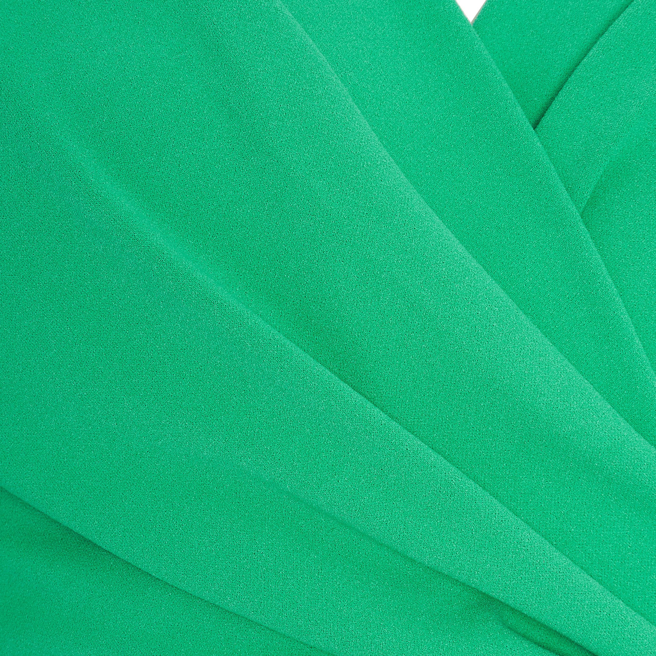 فستان ملفوف مربوط من الامام برقبة على شكل وي سادة بلون اخضر للنساء من كويز-women-clothing-dresses-image-5