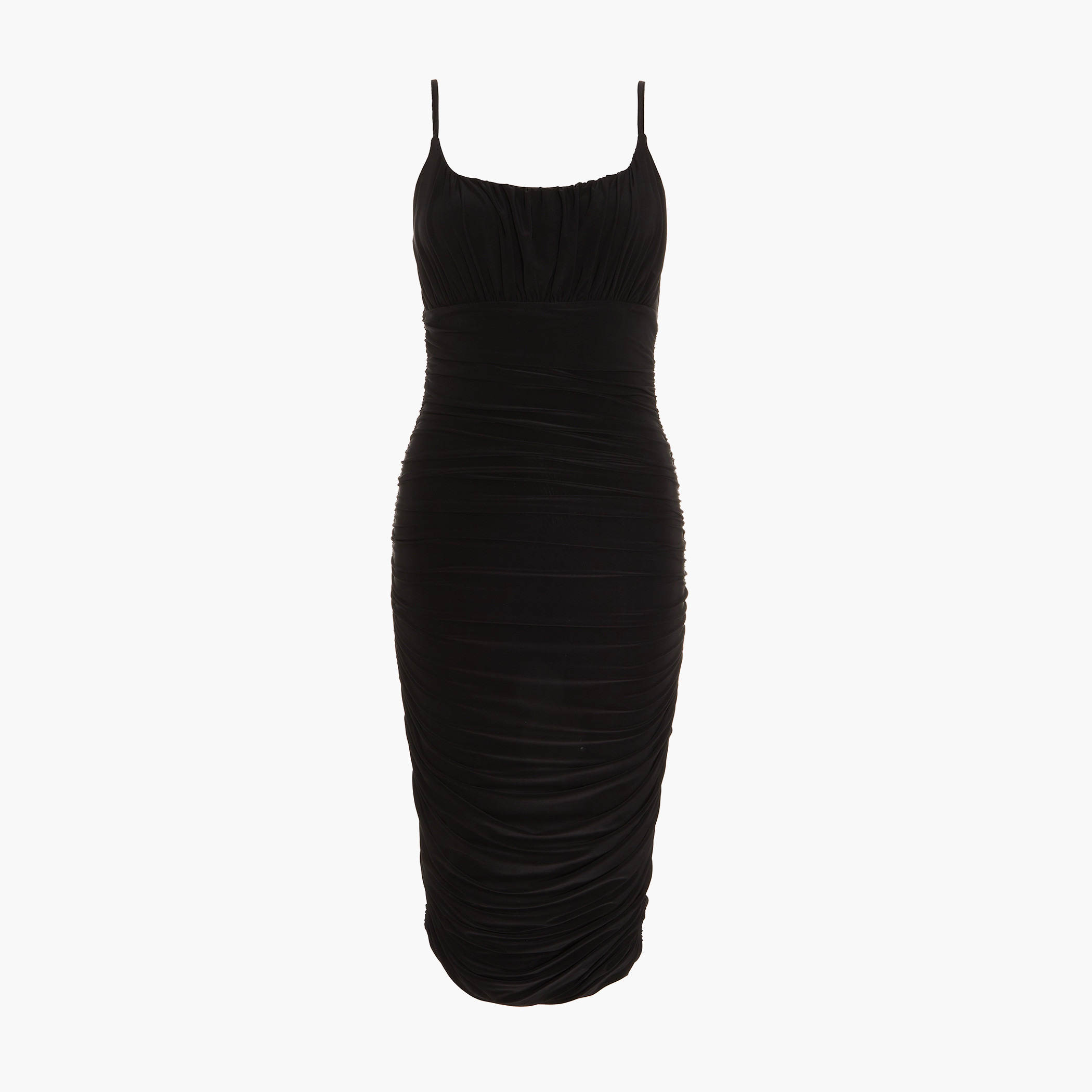 فستان بوديكون نسائي من كويز مع مكشكش باللون الأسود مع حزام كتف-women-clothing-dresses-image-4