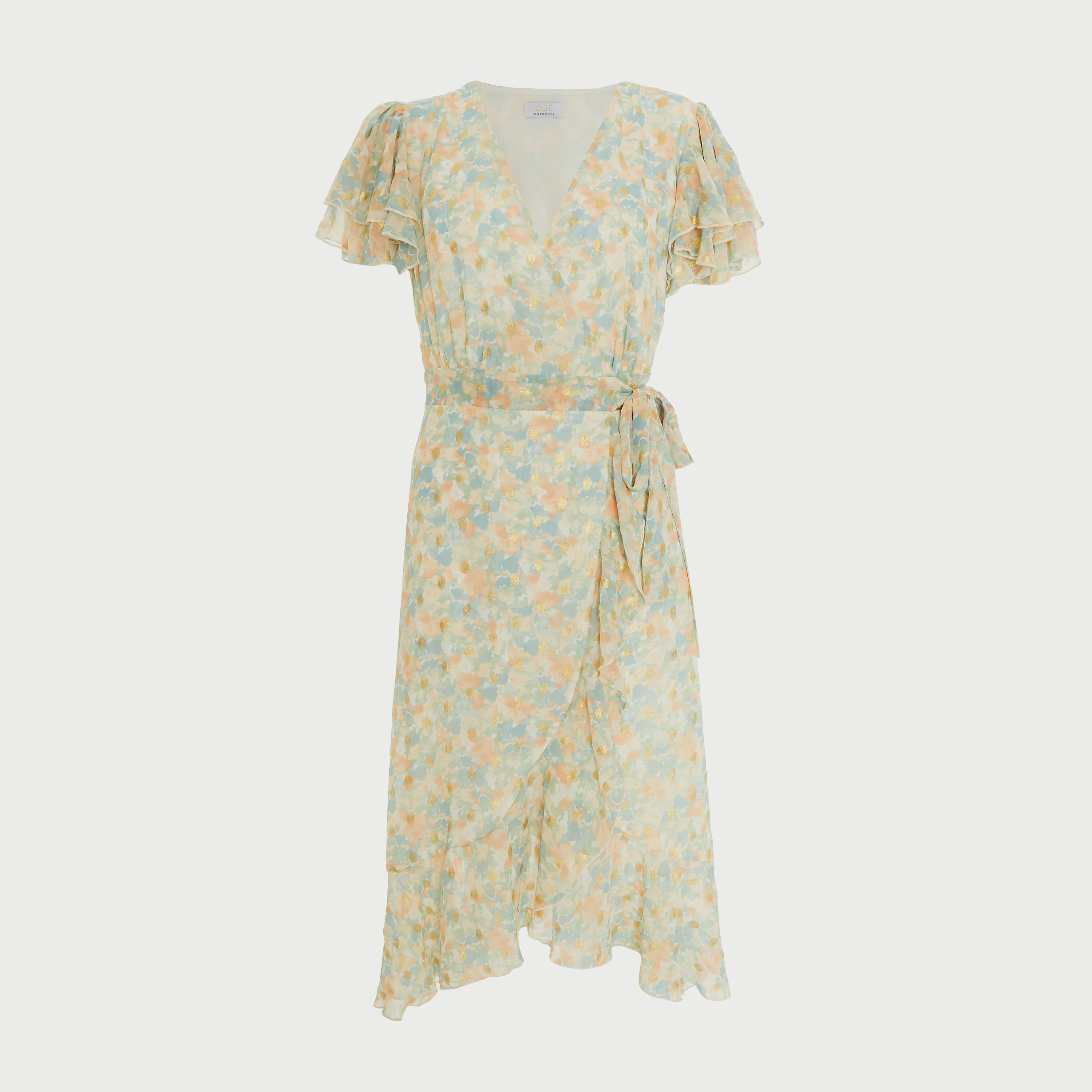فستان متوسط الطول ملفوف مطبوعة بالزهور من كويز-women-clothing-dresses-image-4