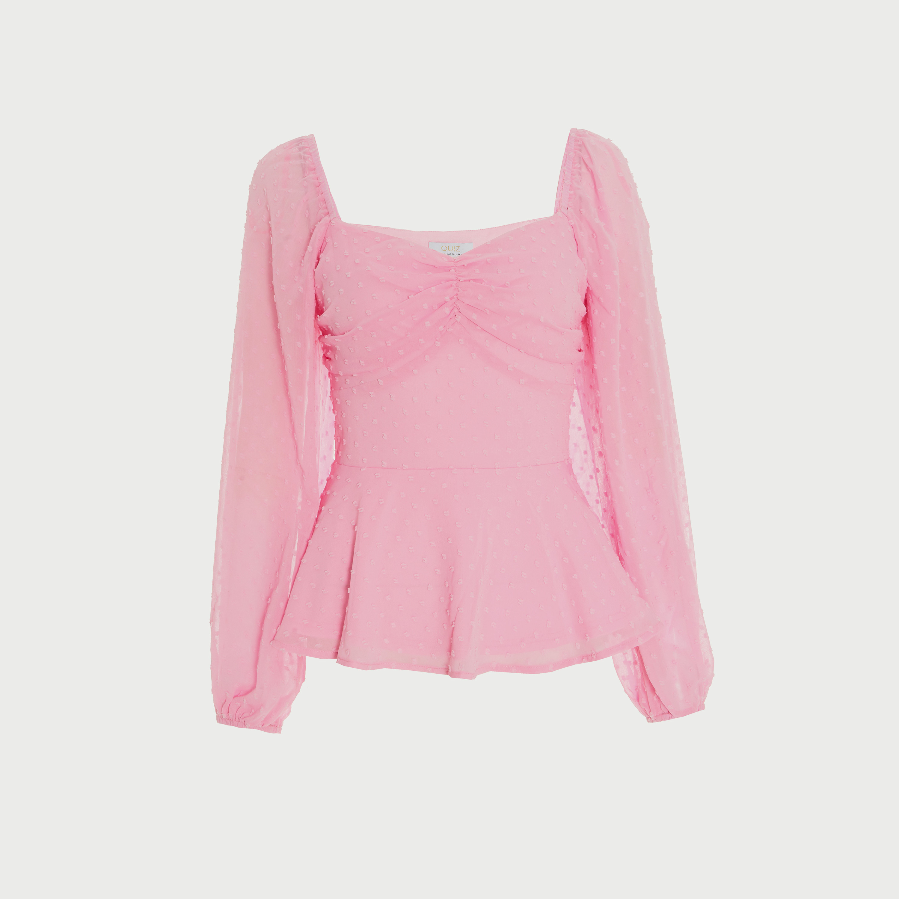 كويز - بلوزة كشكش وأكمام طويلة وياقة مشكوفة-women-clothing-shirtsandblouses-blouses-image-3