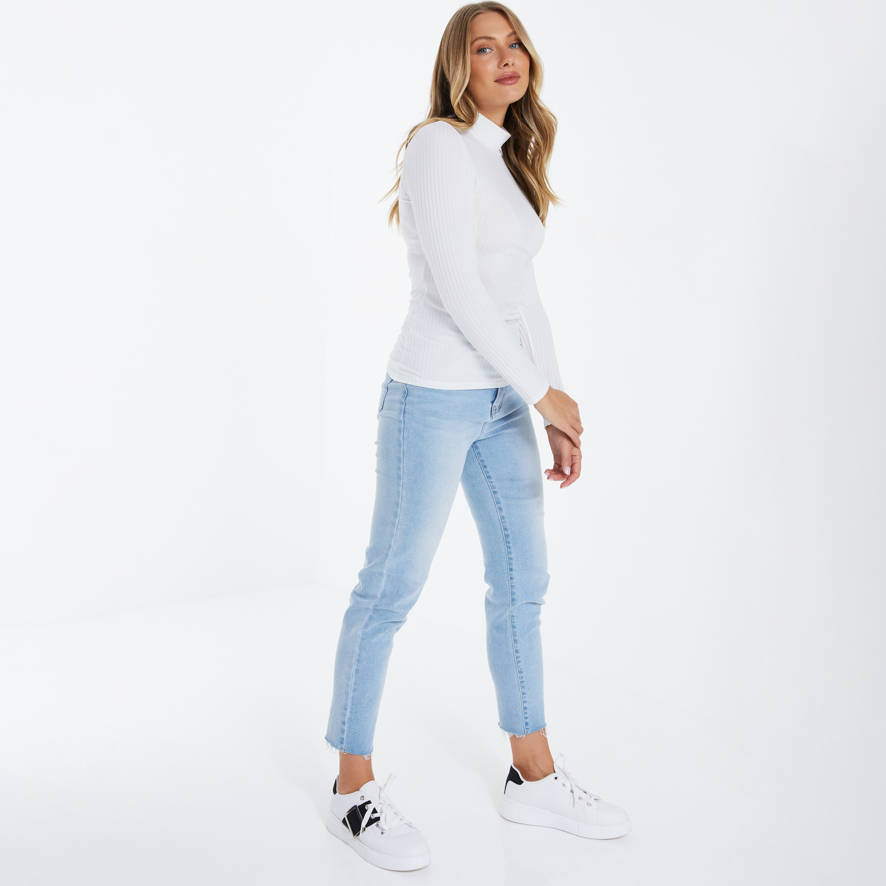 Quiz Ribbed Turtle Neck Long Sleeves Top-women-clothing-shirtsandblouses-blouses-image-2