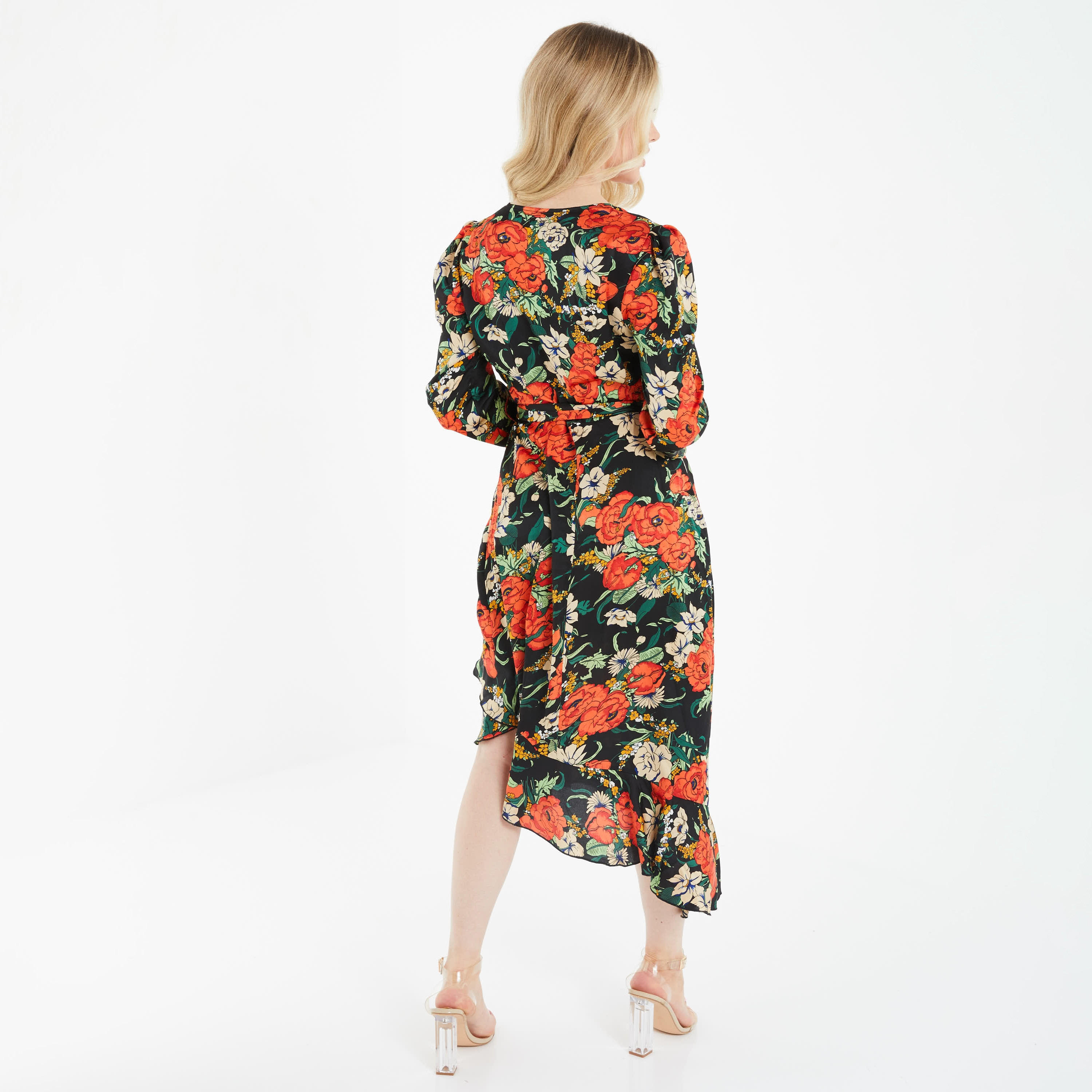 Quiz Floral V-Neck Wrap Midi Dress-women-clothing-dresses-image-4