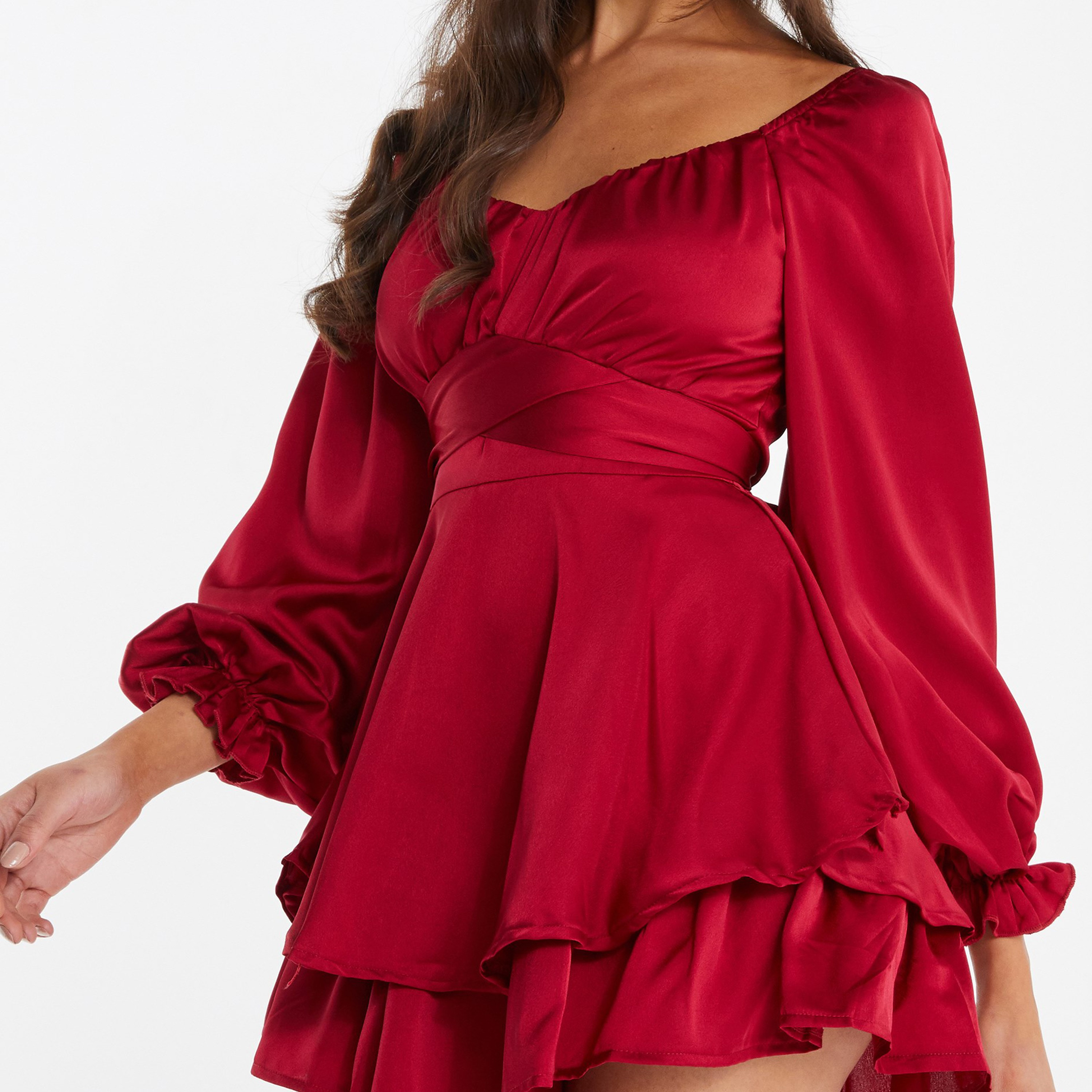 Quiz Plain Sweetheart Neck Mini Length Playsuit-women-clothing-dresses-image-3