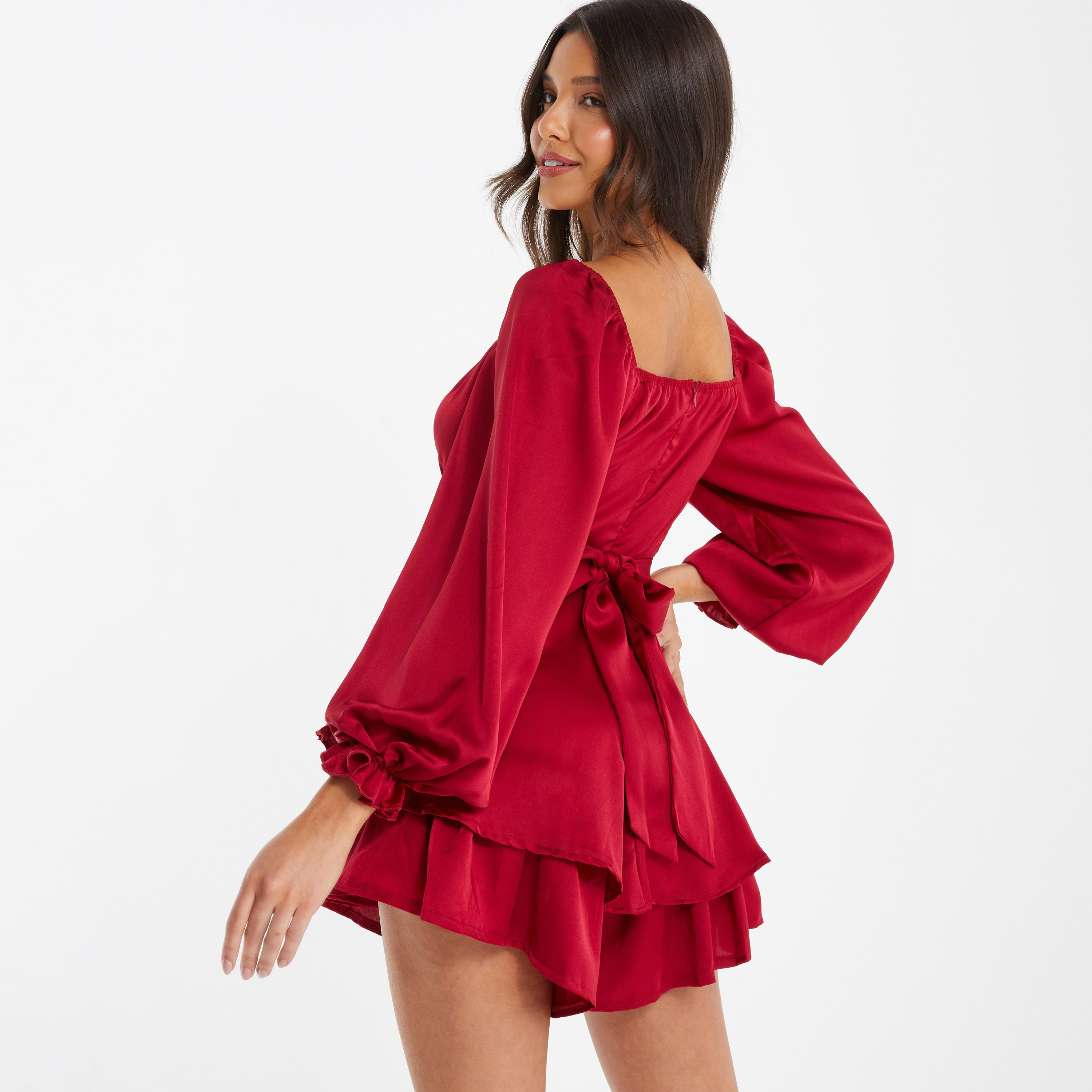 Quiz Plain Sweetheart Neck Mini Length Playsuit-women-clothing-dresses-image-4